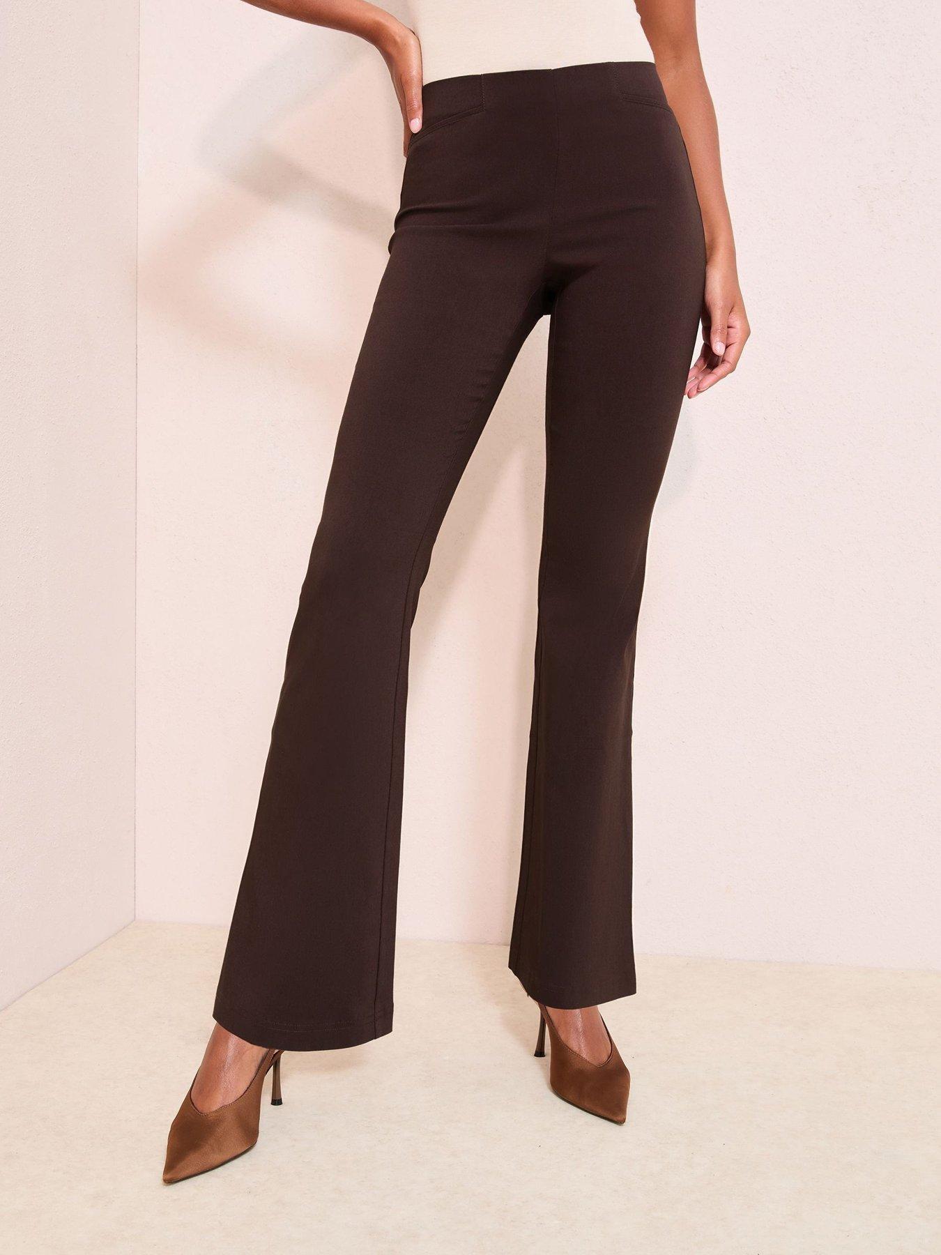 Friends Like These Brown Sculpting Stretch Flare Trousers