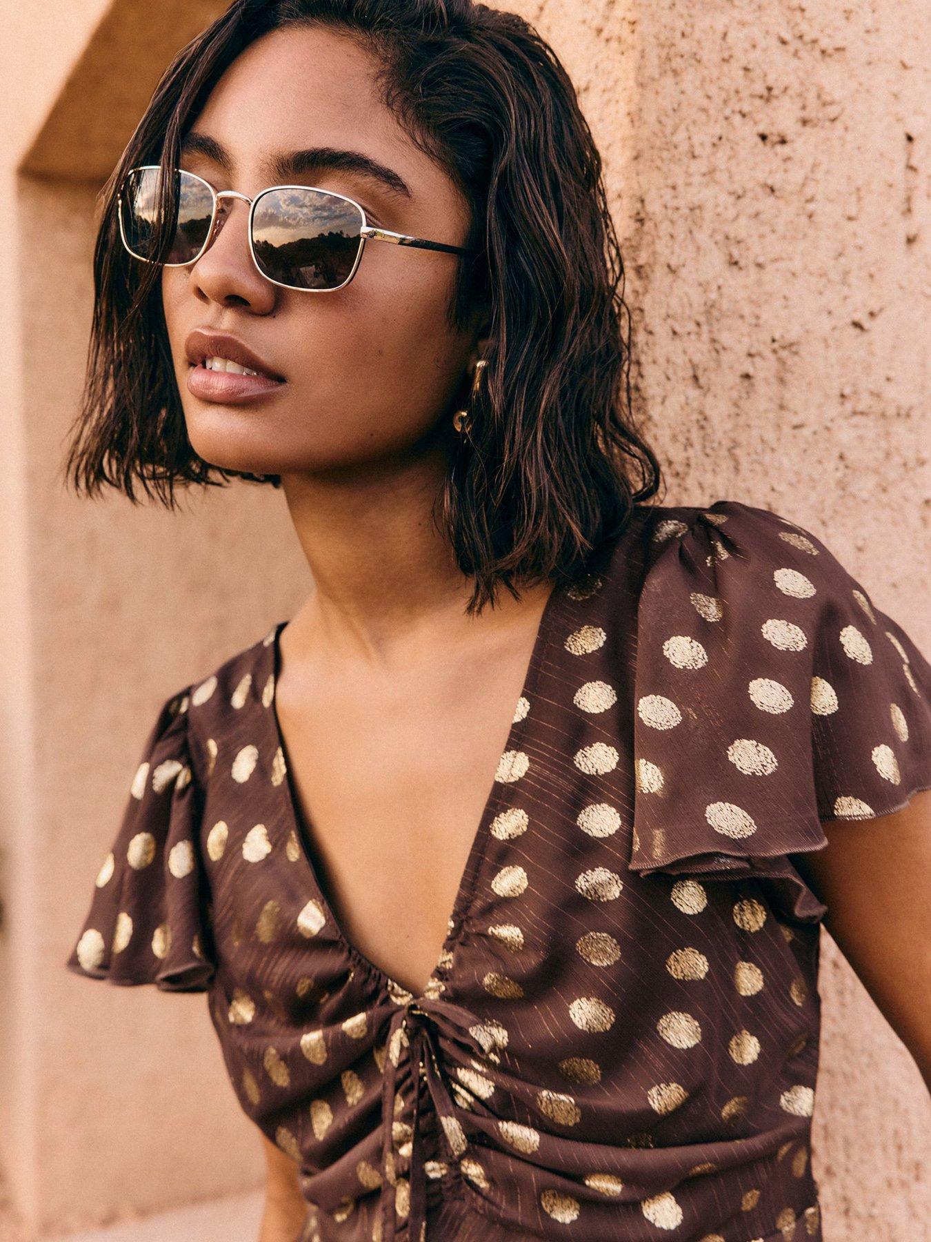 Image 4 of 5 of Friends Like These Brown Foil Spot Dress