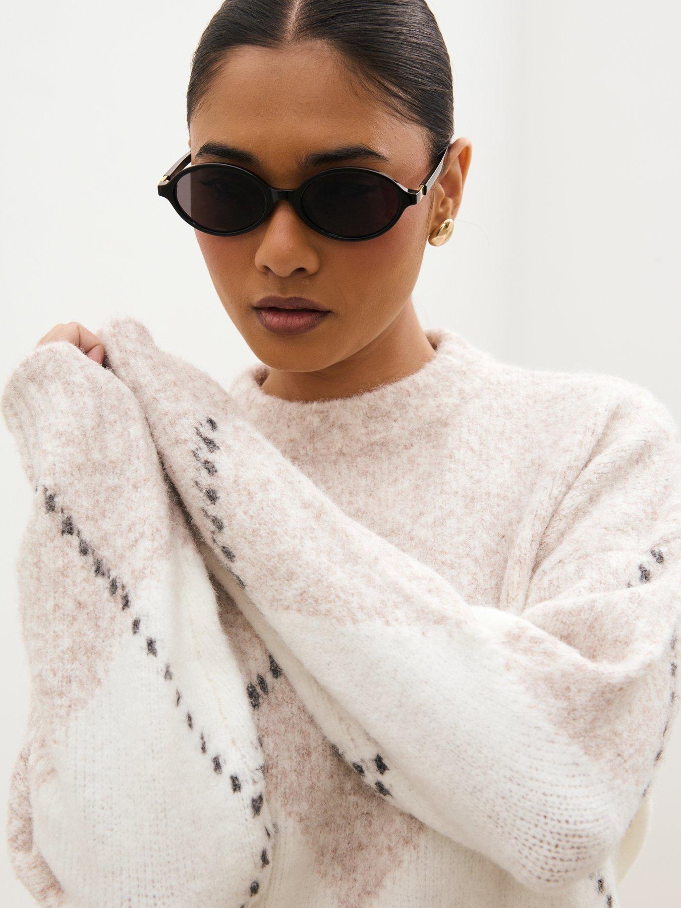 Image 4 of 5 of Pretty Lavish Womens Adelaide Argyle Fluffy Cardigan Jumper - Cream
