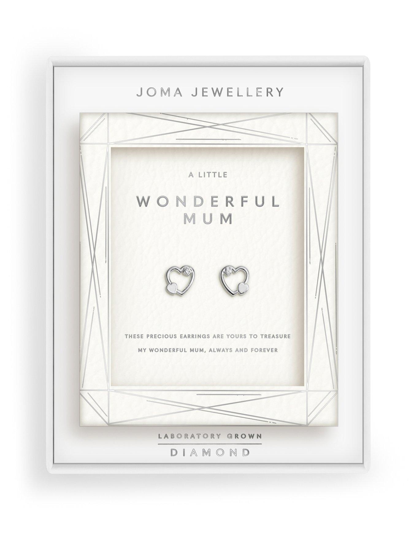 Joma Jewellery Laboratory Grown Diamond A Little Earring Wonderful Mum Stud Earrings - Silver-plated
