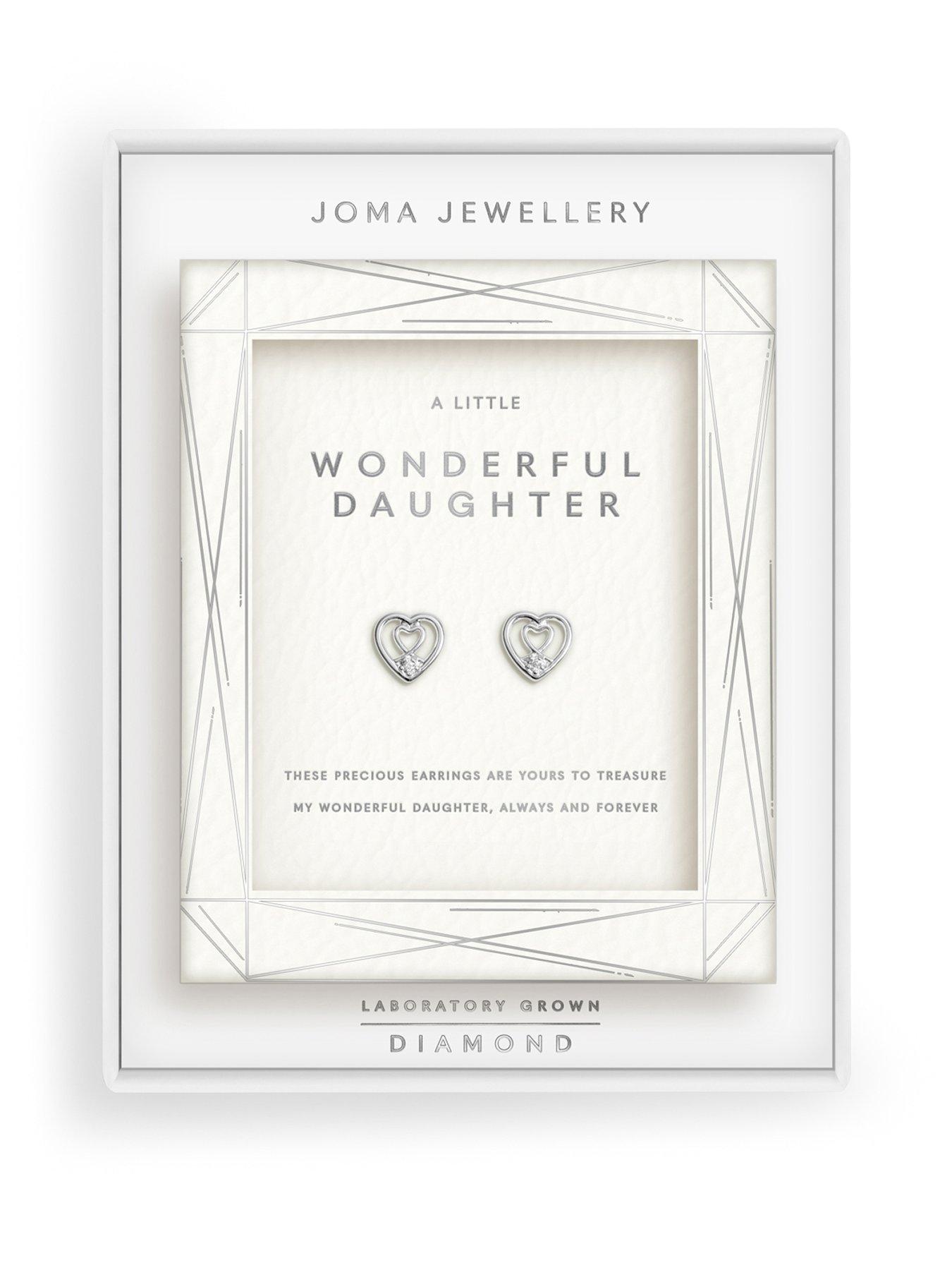 Joma Jewellery LABORATORY GROWN DIAMOND A LITTLE EARRINGS | WONDERFUL DAUGHTER | Silver Plated | Stud Earrings