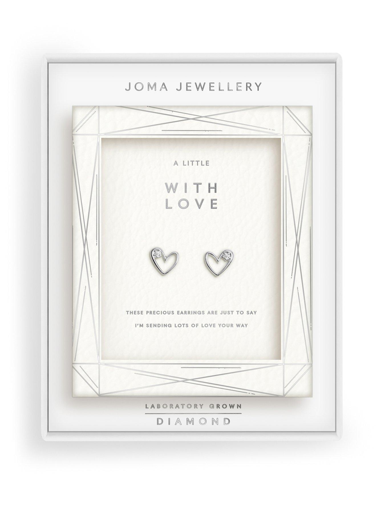 Joma Jewellery LABORATORY GROWN DIAMOND A LITTLE EARRINGS | WITH LOVE | Silver Plated | Stud Earrings