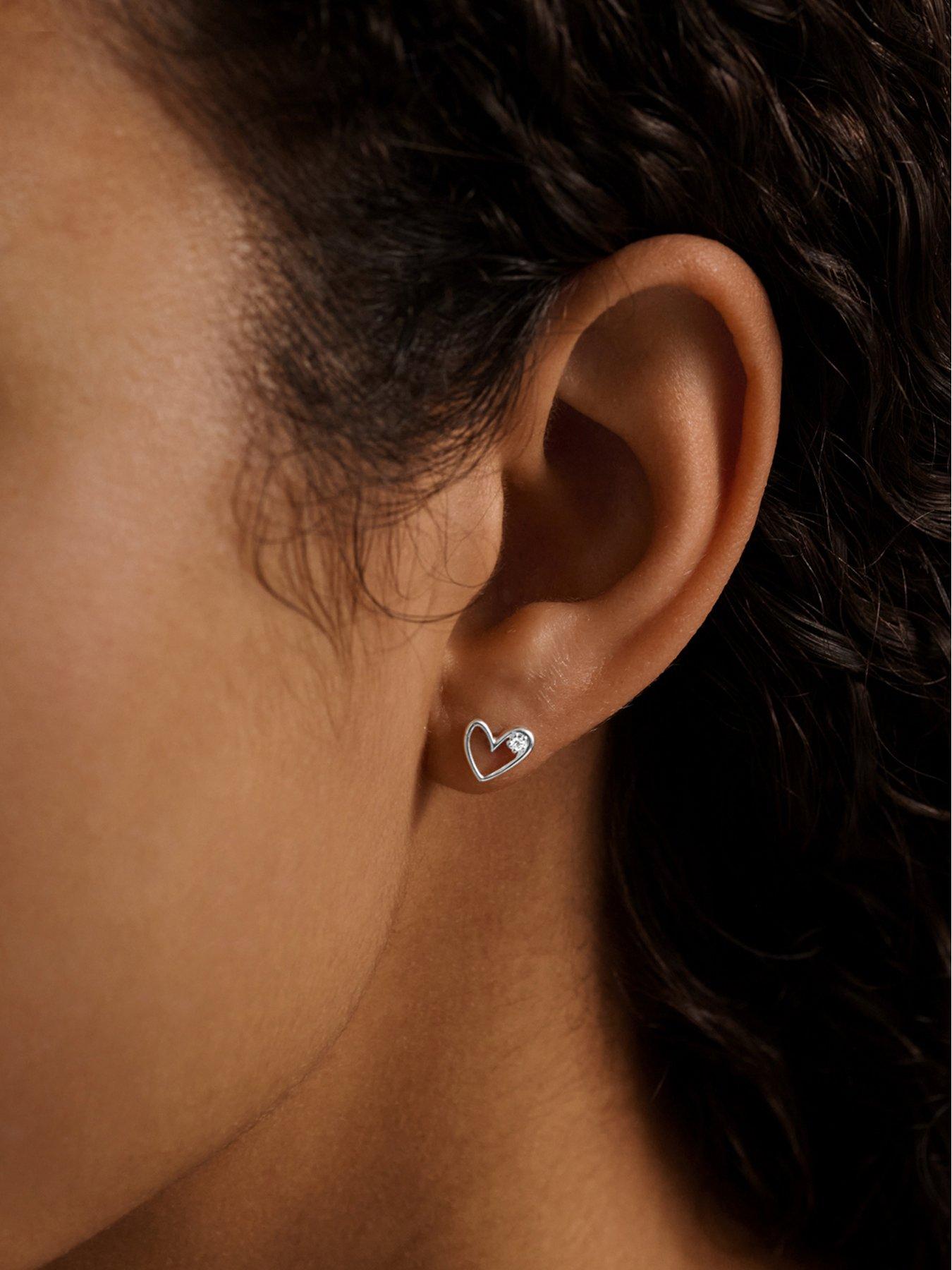 Image 2 of 6 of Joma Jewellery Laboratory Grown Diamond A Little With Love Stud Earrings - Silver Plated