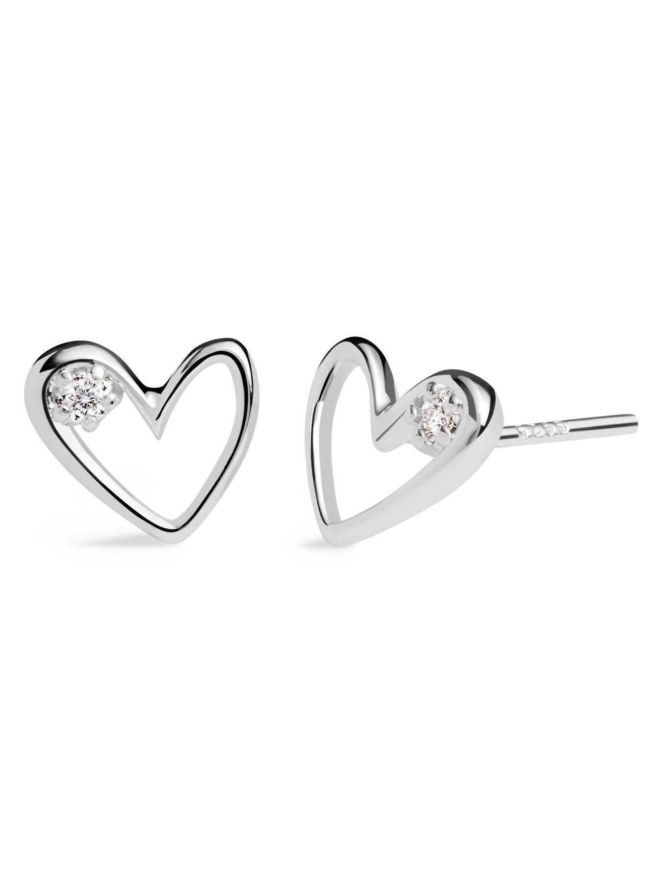 Image 4 of 6 of Joma Jewellery Laboratory Grown Diamond A Little With Love Stud Earrings - Silver Plated