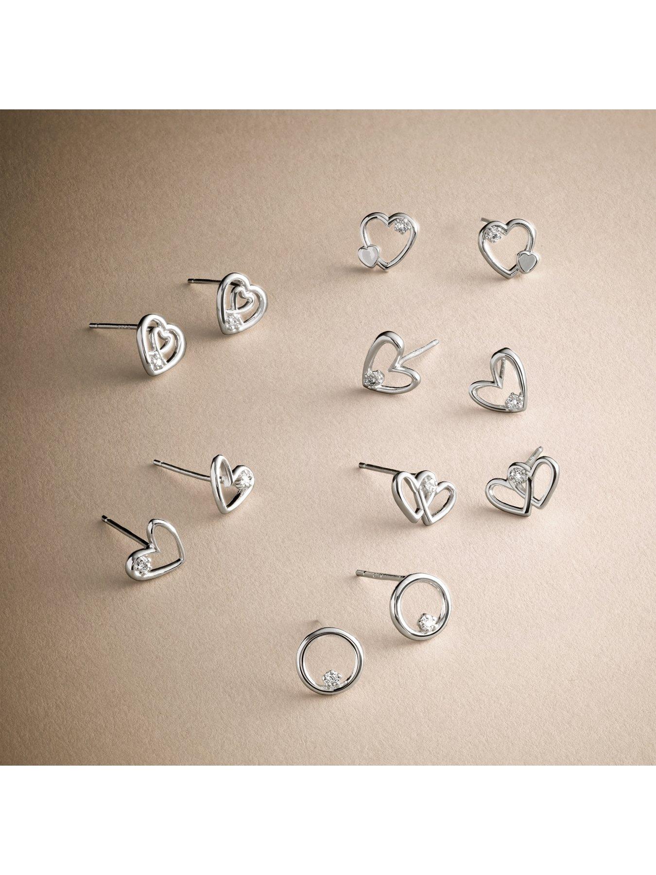 Image 5 of 6 of Joma Jewellery Laboratory Grown Diamond A Little With Love Stud Earrings - Silver Plated
