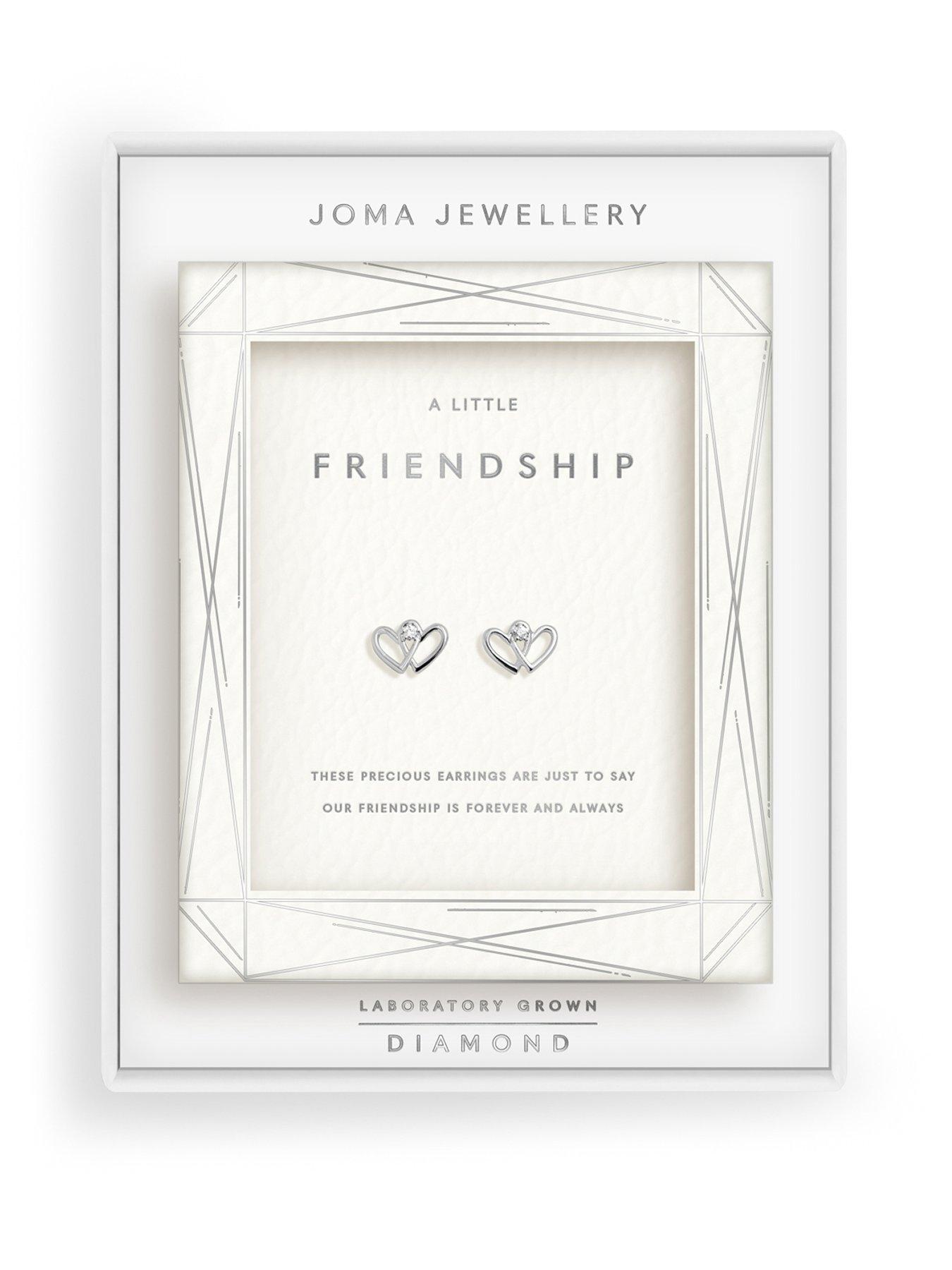 Joma Jewellery LABORATORY GROWN DIAMOND A LITTLE EARRINGS | FRIENDSHIP | Silver Plated | Stud Earrings