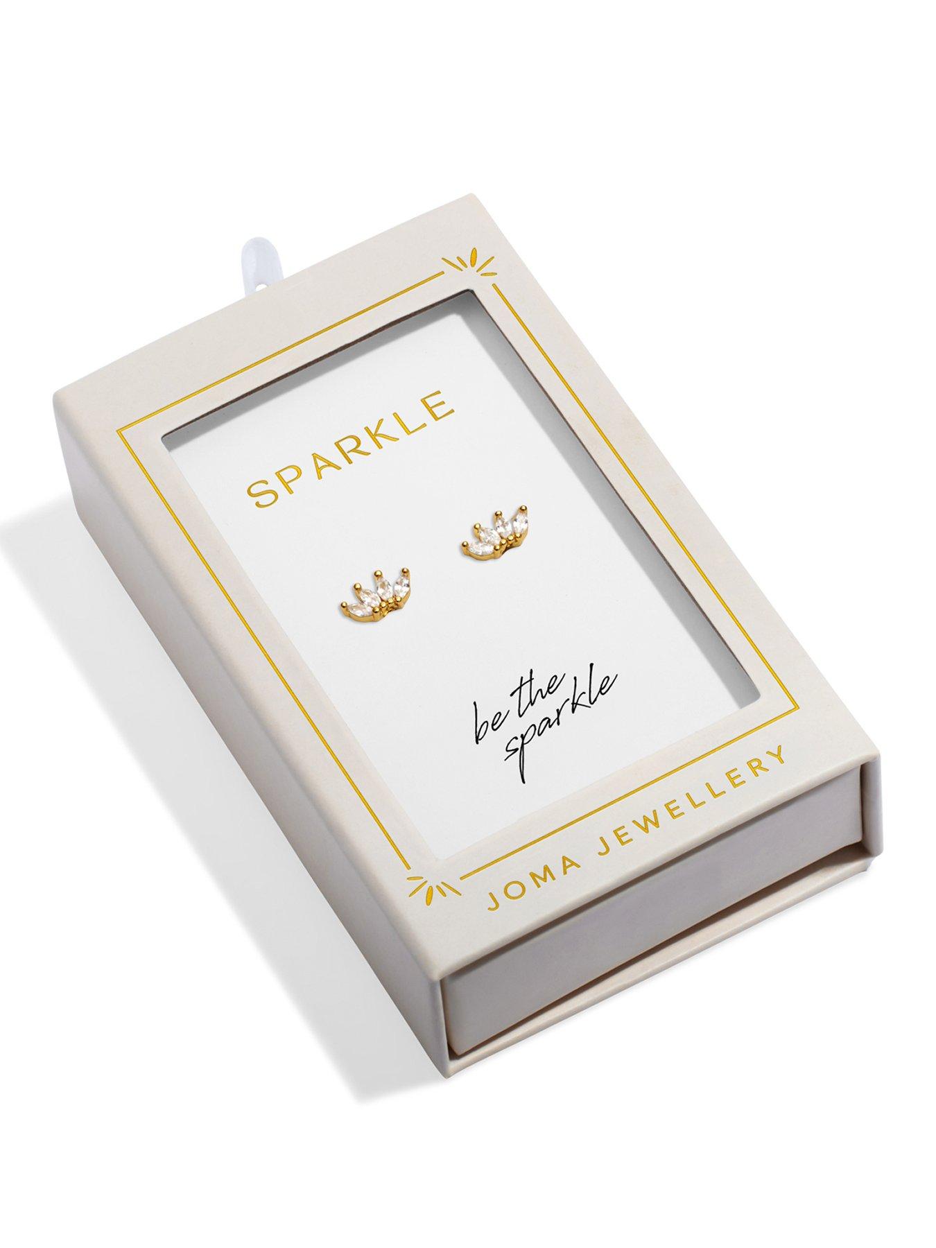 Joma Jewellery Moments To Shine Sparkle Stud Earrings - Gold plated