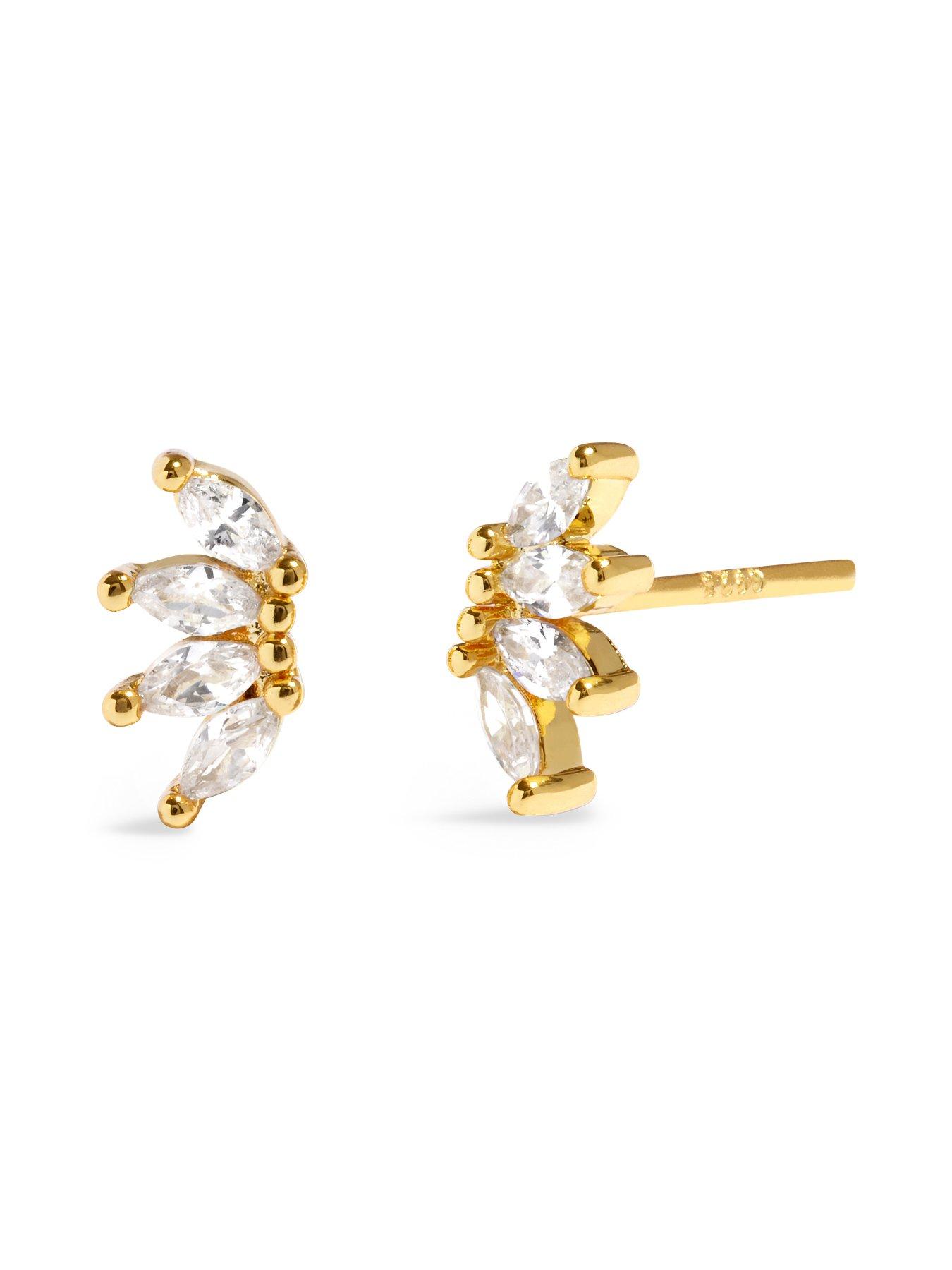 Image 4 of 6 of Joma Jewellery Moments To Shine Sparkle Stud Earrings - Gold plated