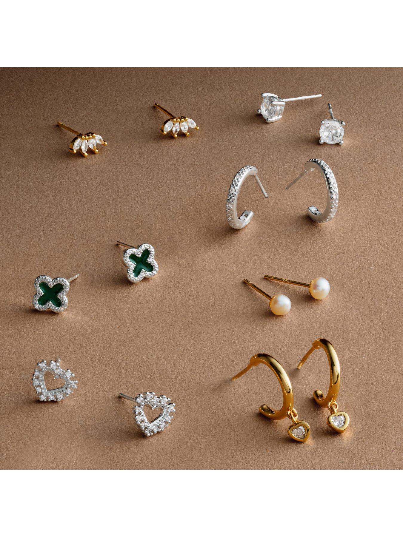 Image 5 of 6 of Joma Jewellery Moments To Shine Sparkle Stud Earrings - Gold plated