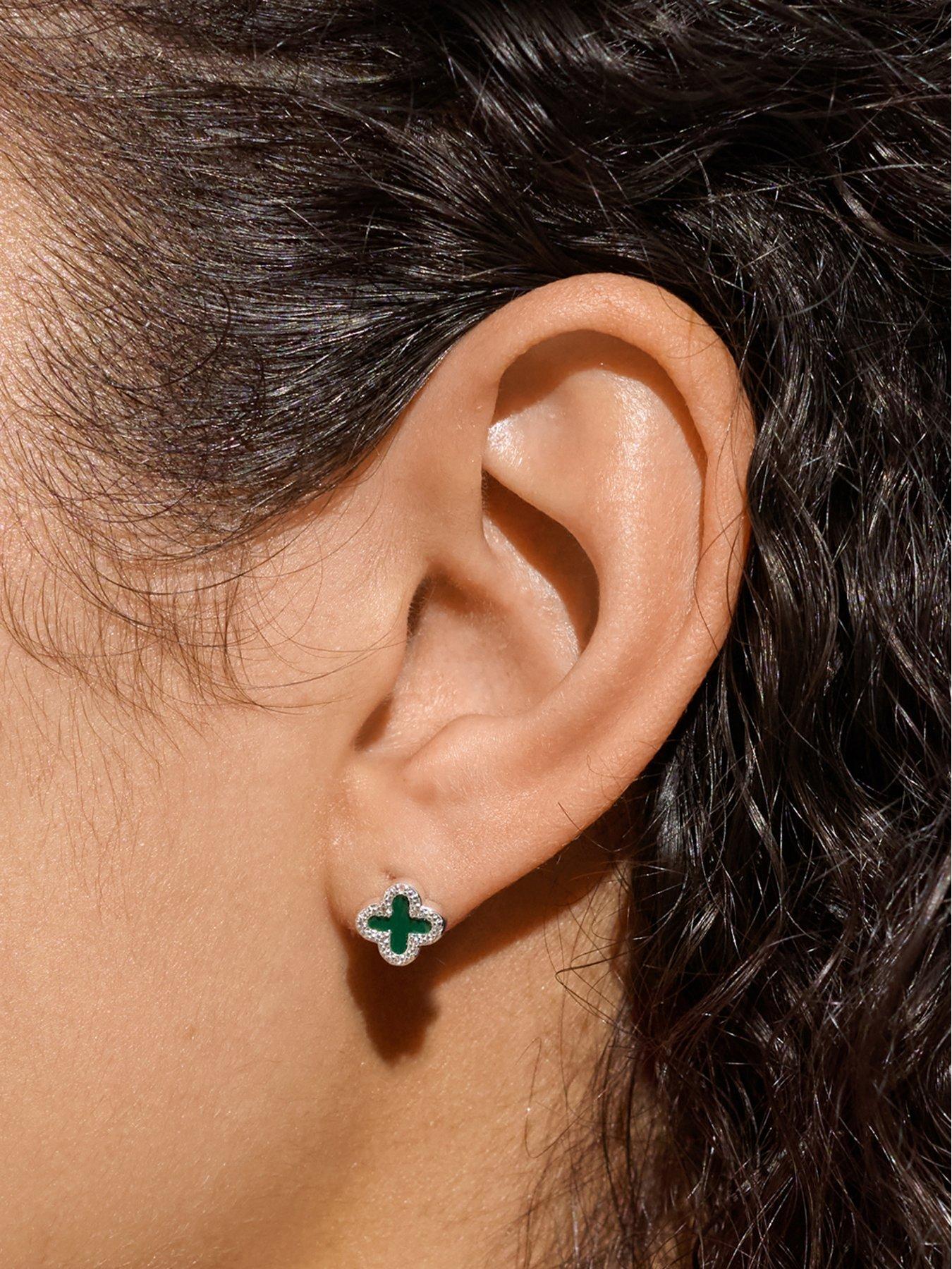 Image 2 of 6 of Joma Jewellery Moments To Shine Lucky Stud Earrings - Silver-plated