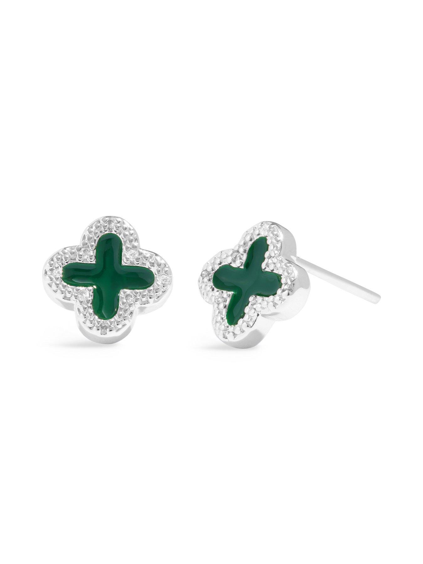 Image 3 of 6 of Joma Jewellery Moments To Shine Lucky Stud Earrings - Silver-plated