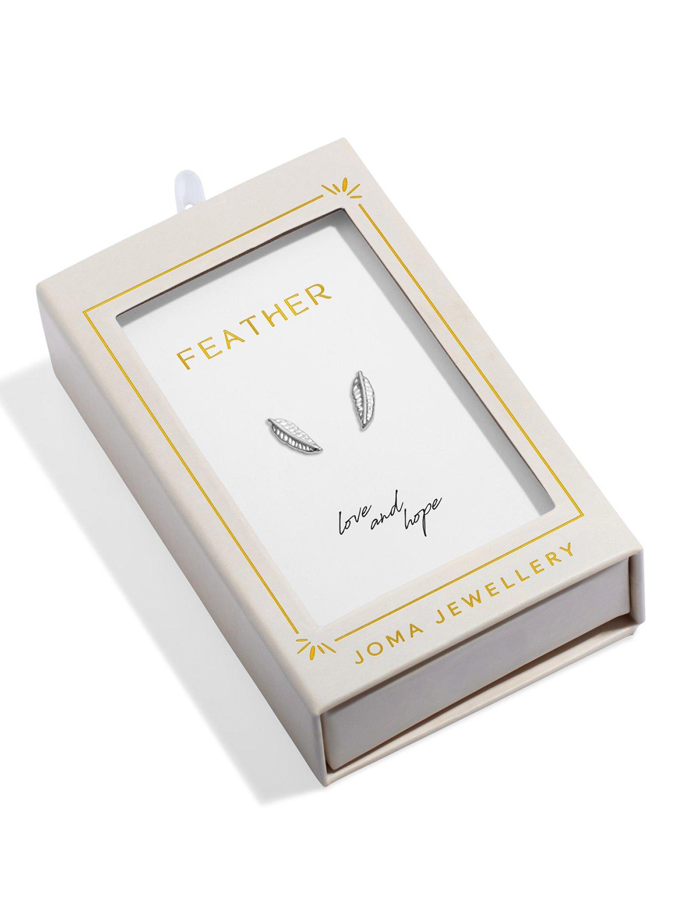Joma Jewellery Moments To Shine Feathers Stud Earrings- Silver-plated