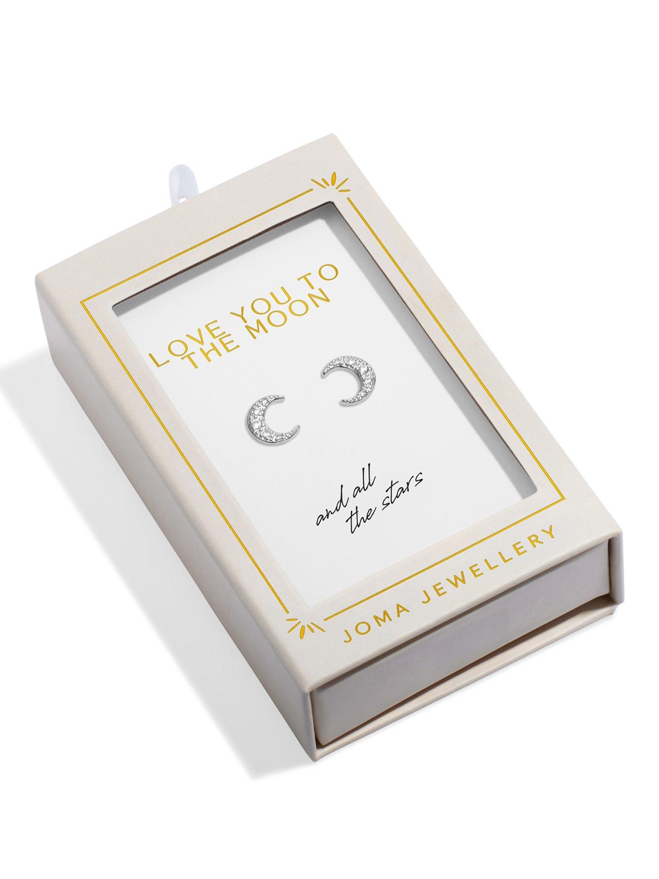 Joma Jewellery Moments To Shine Love You To The Moon Stud Earrings - Silver-plated
