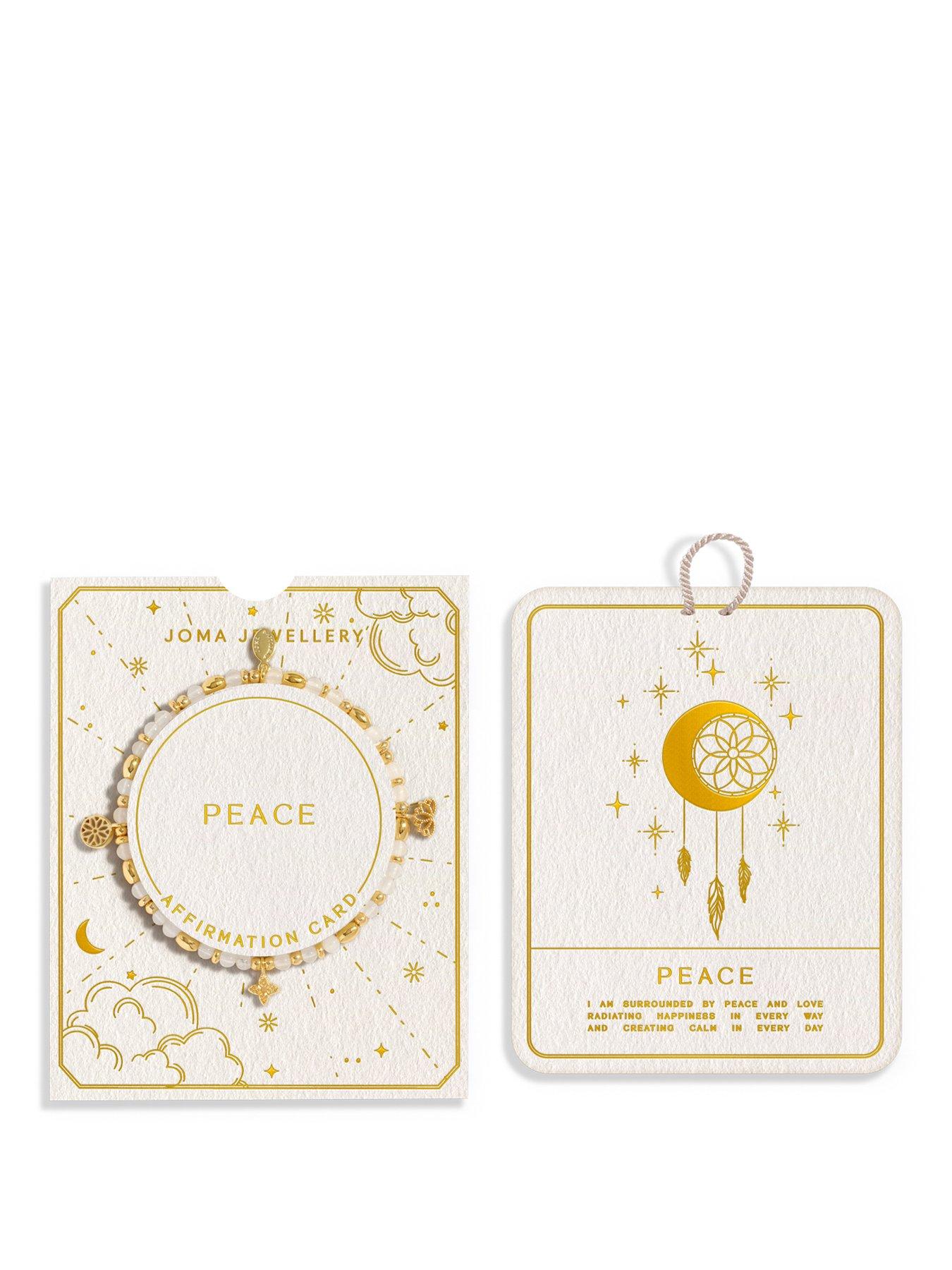 Image 1 of 7 of Joma Jewellery Affirmation Card Peace Bracelet - Gold-plated