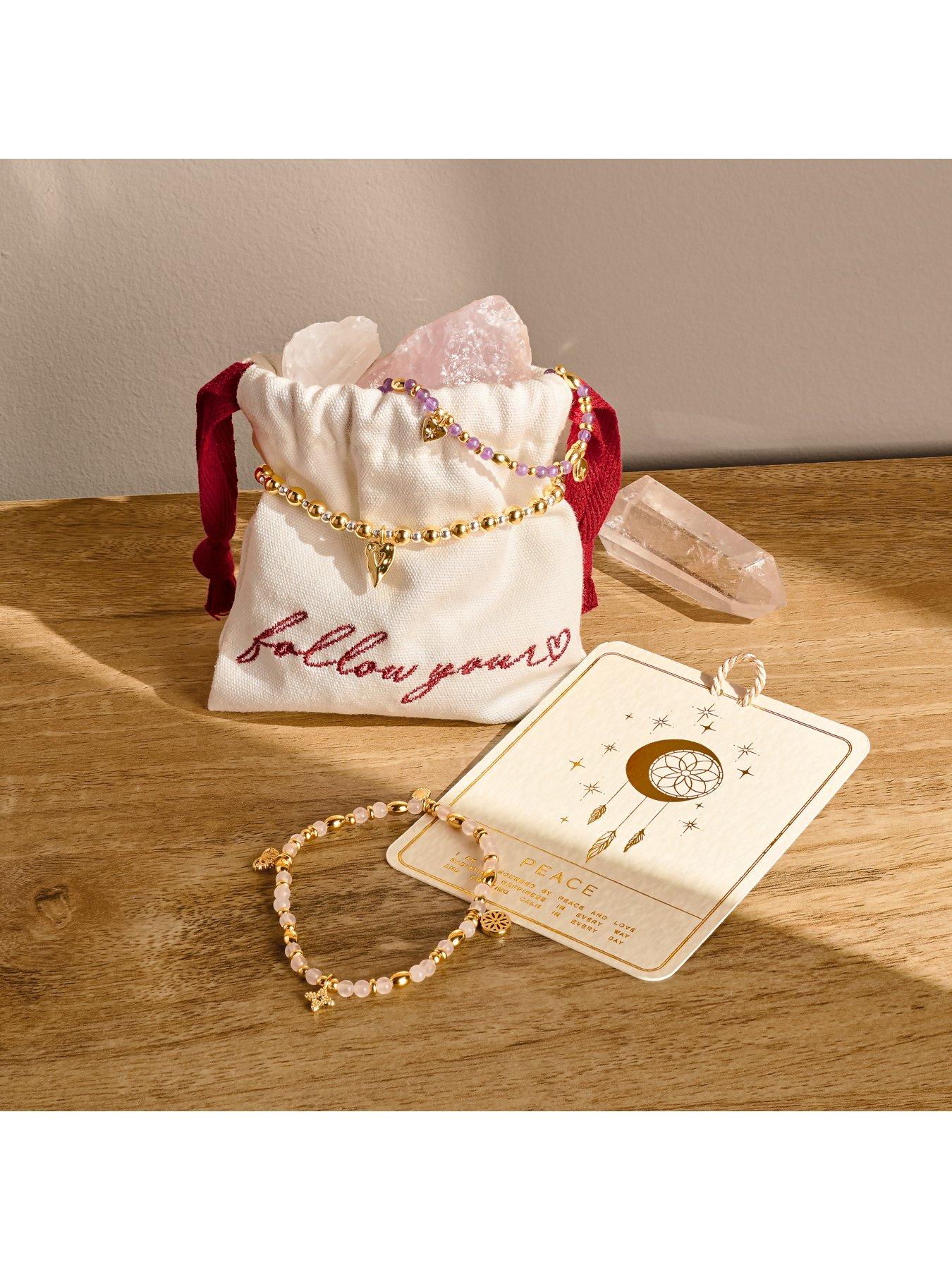 Image 6 of 7 of Joma Jewellery Affirmation Card Peace Bracelet - Gold-plated