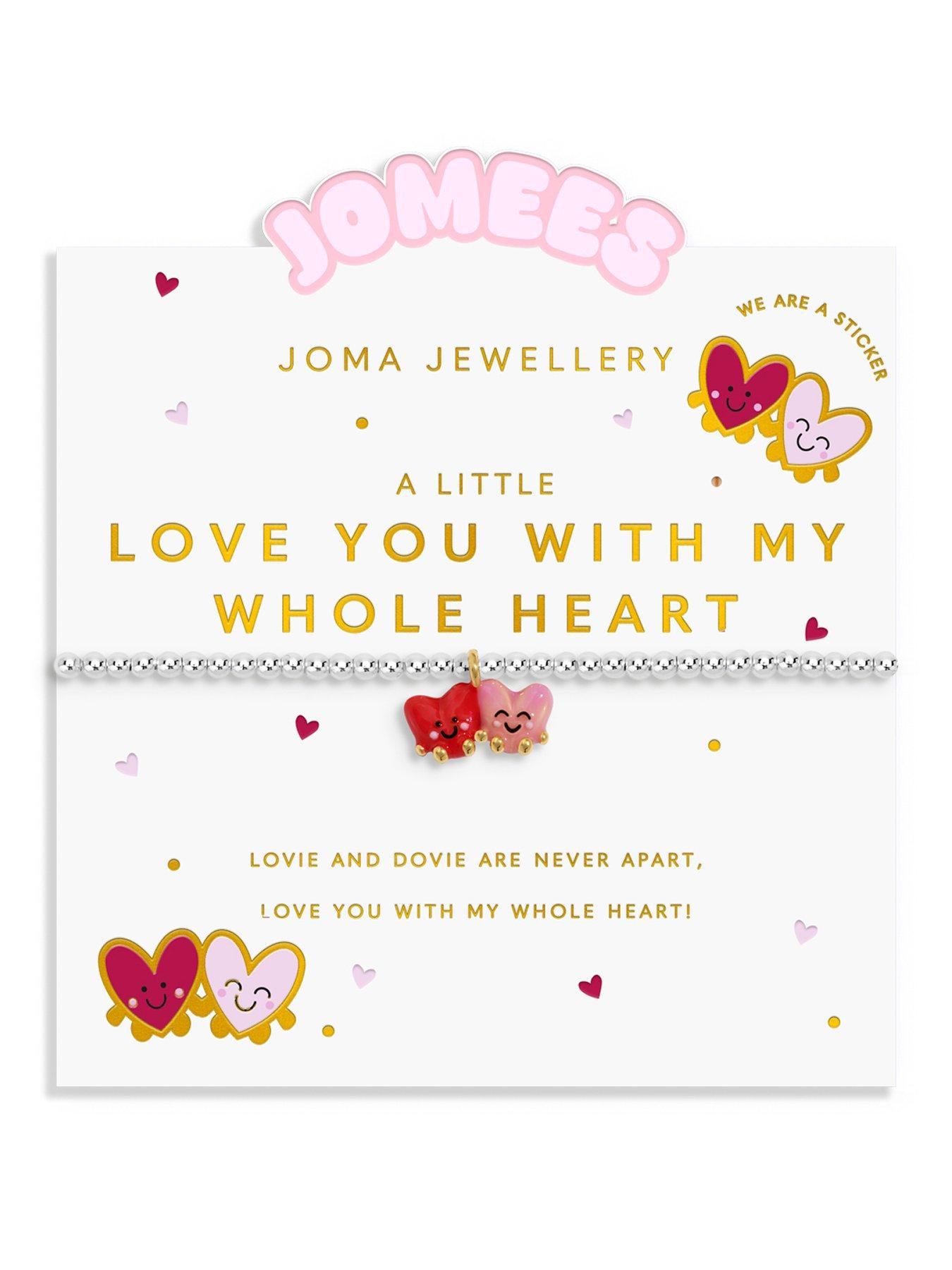 Joma Jewellery Kids A Little Jomees Love You With My Whole Heart Bracelet - Silver  &  Gold-plating