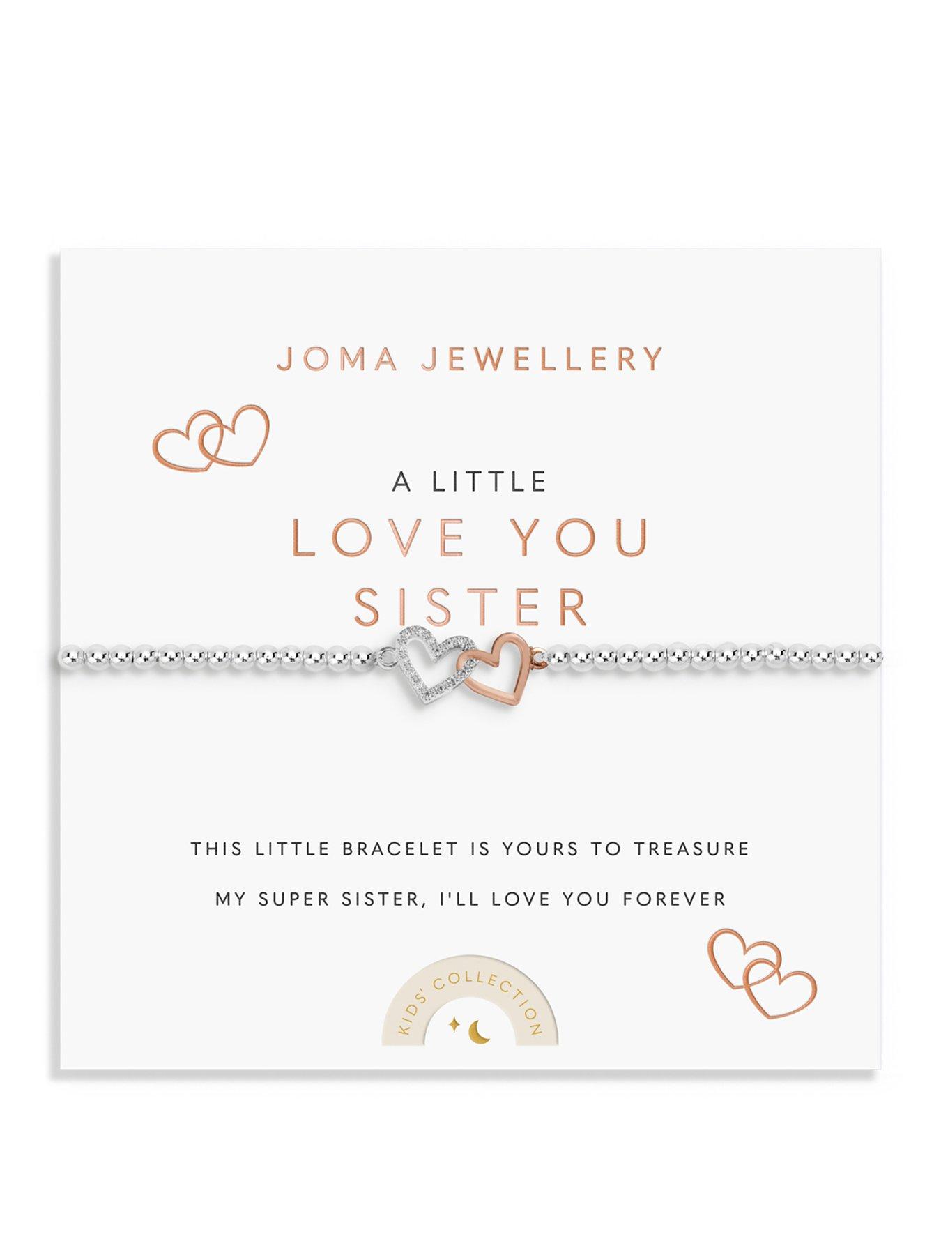 Joma Jewellery Kids A Little Love You Sister Bracelet - Silver  &  Rose Gold-plating