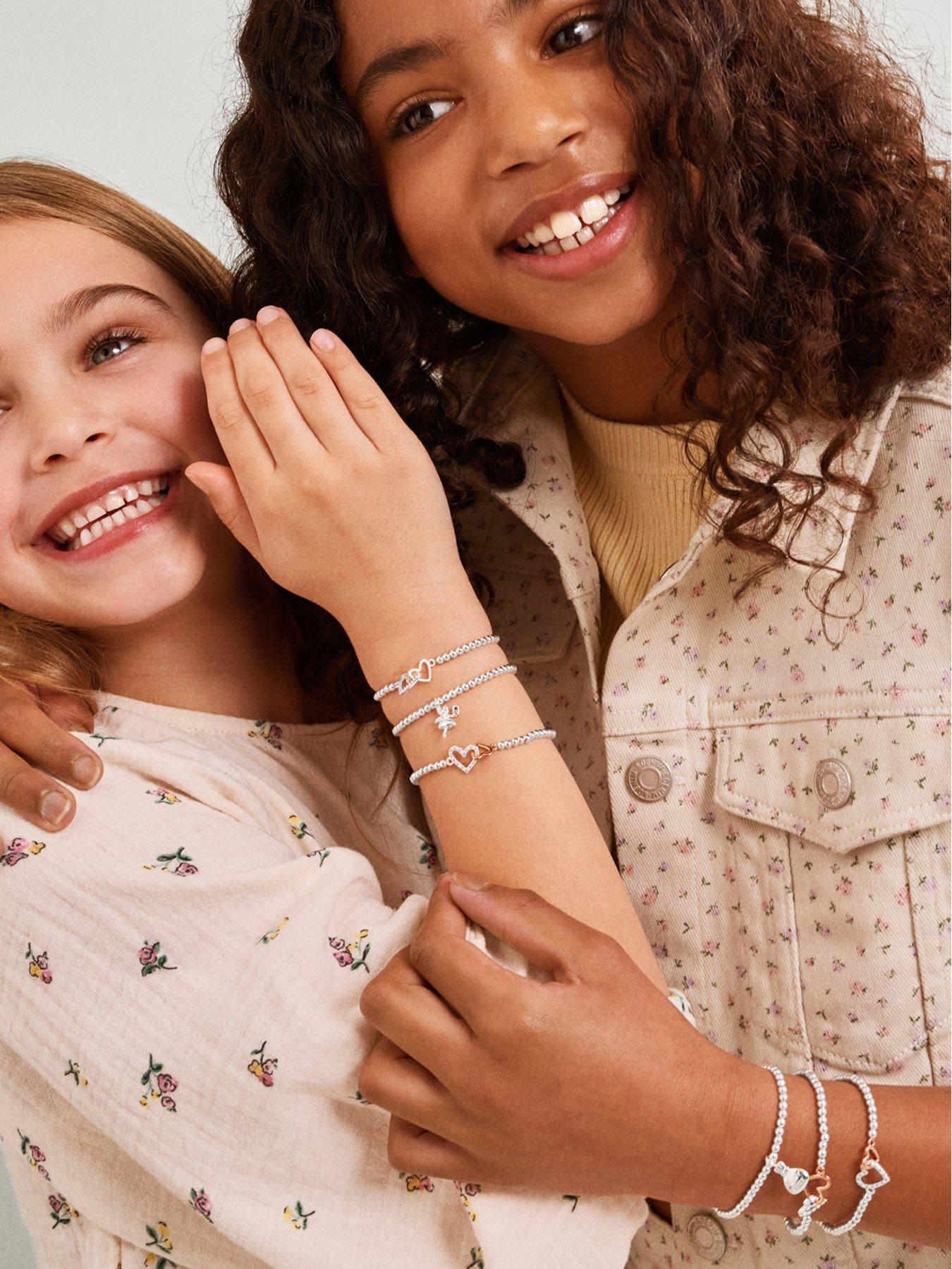 Image 2 of 5 of Joma Jewellery Kids A Little Love You Sister Bracelet - Silver &amp; Rose Gold Plated