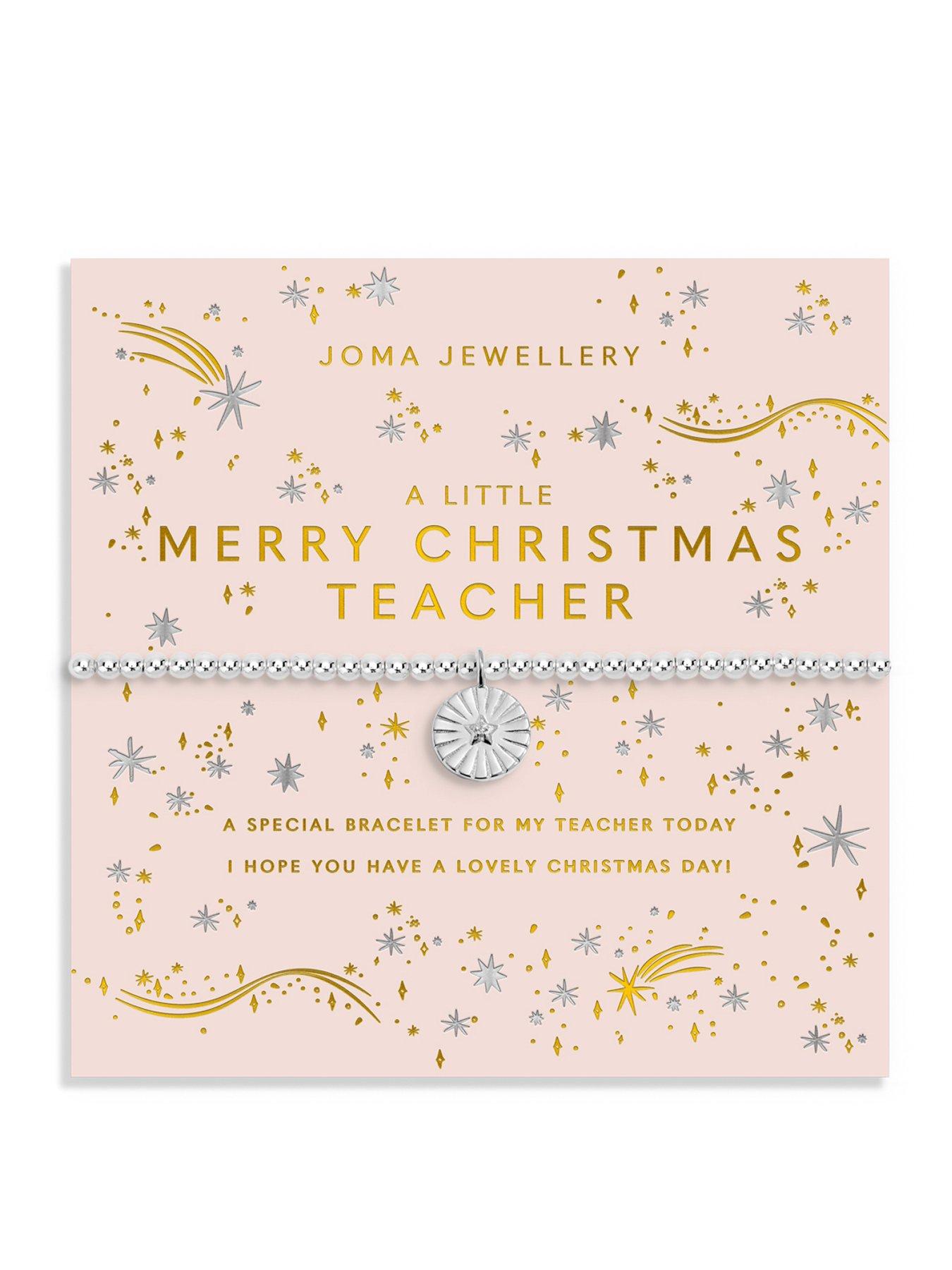 Joma Jewellery CHRISTMAS A LITTLE 'MERRY CHRISTMAS TEACHER' Bracelet
