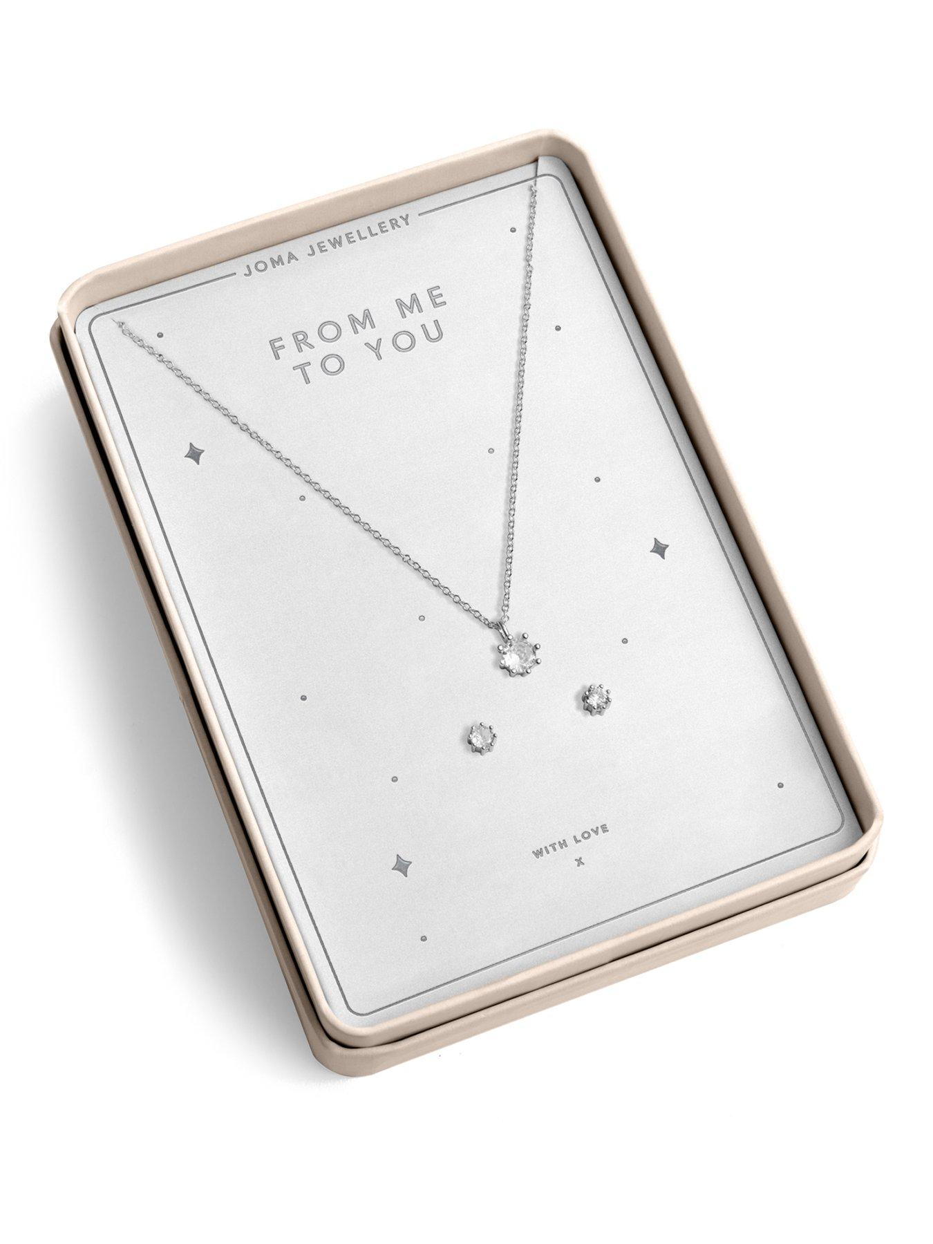 Joma Jewellery With Love Set From Me To You Necklace  &  Earrings - Silver-plated