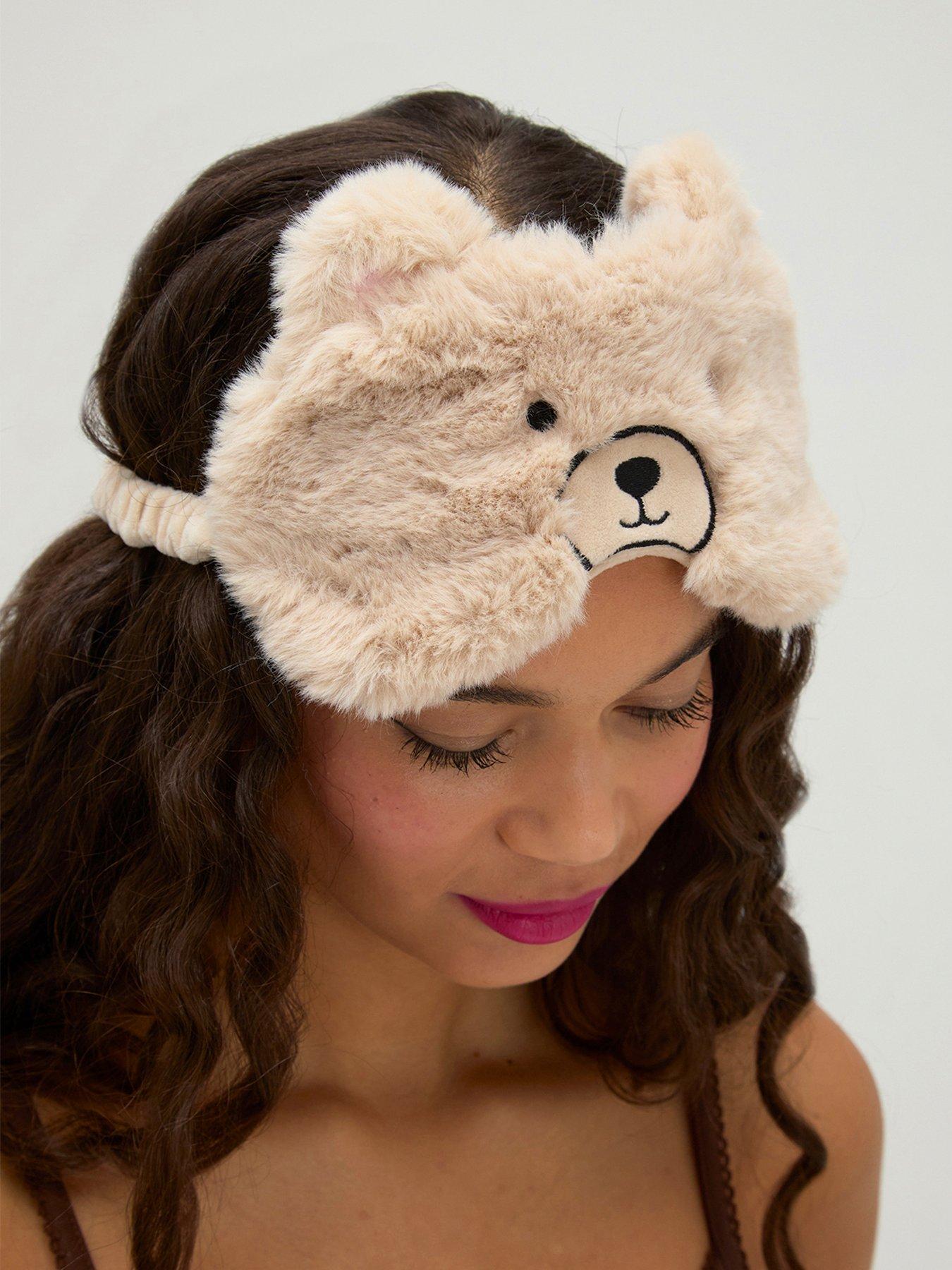 Image 4 of 4 of Boux Avenue Teddy Bear Plush Eyemask - Beige