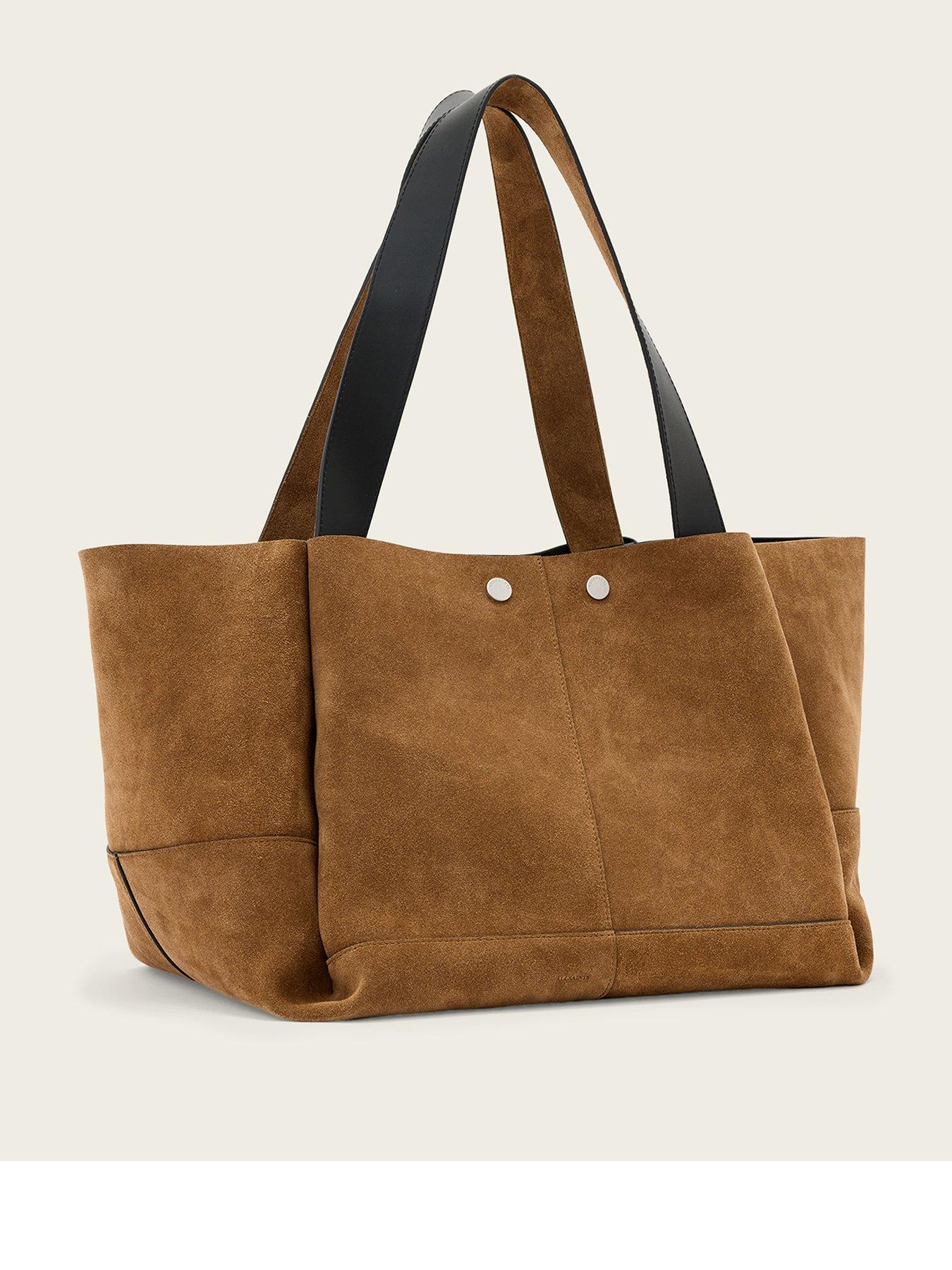 Image 3 of 5 of AllSaints Rosalie Large Suede Tote Bag - Brown