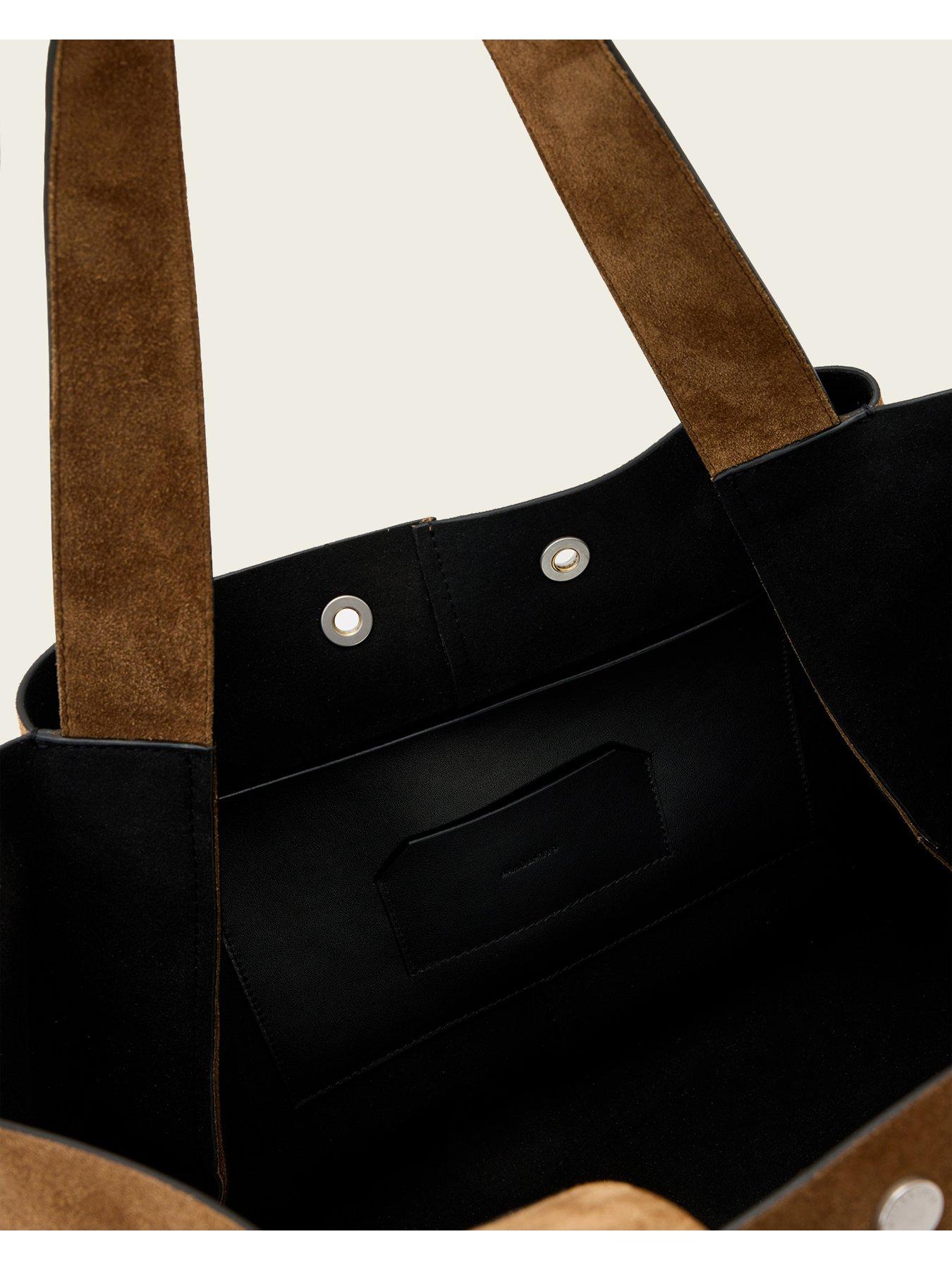 Image 5 of 5 of AllSaints Rosalie Large Suede Tote Bag - Brown