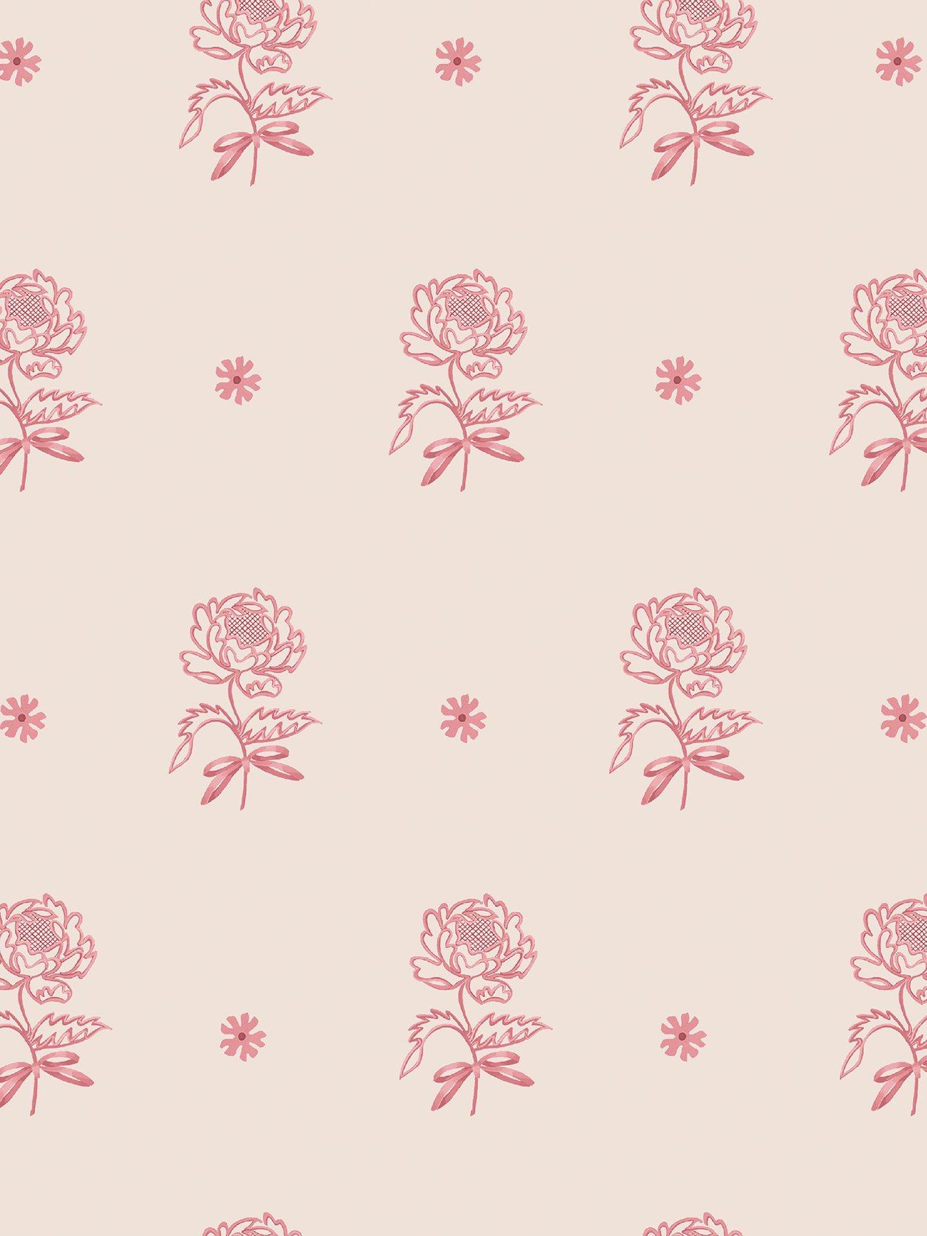 Image 3 of 3 of Cath Kidston Spitalfield Bunches Pink Wallpaper