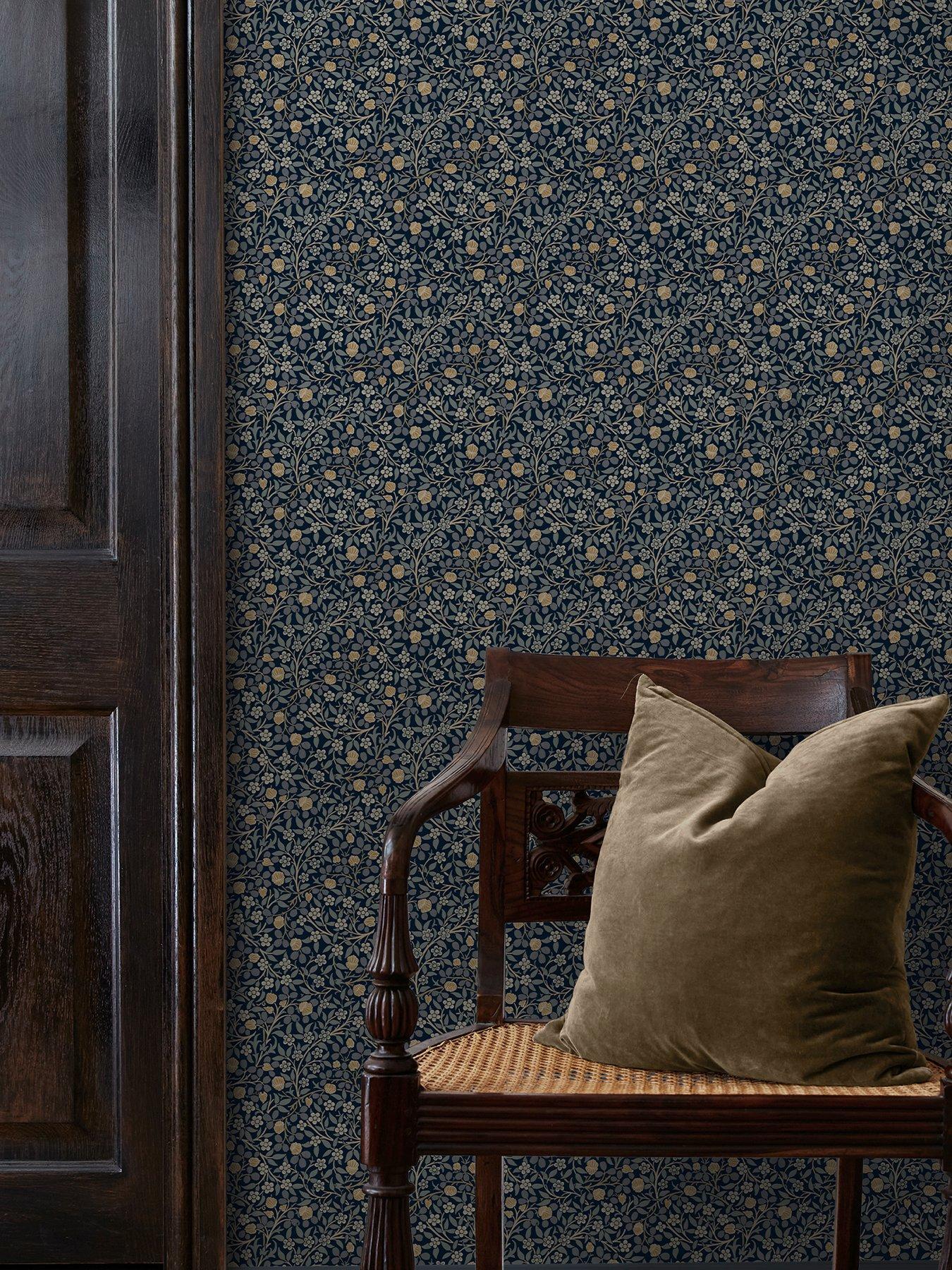 William Morris at Home William Morris Clover Midnight Wallpaper