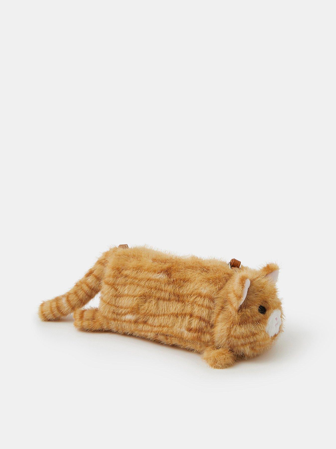 Image 2 of 4 of Accessorize Girls Furry Cat Cross Body Bag - Orange