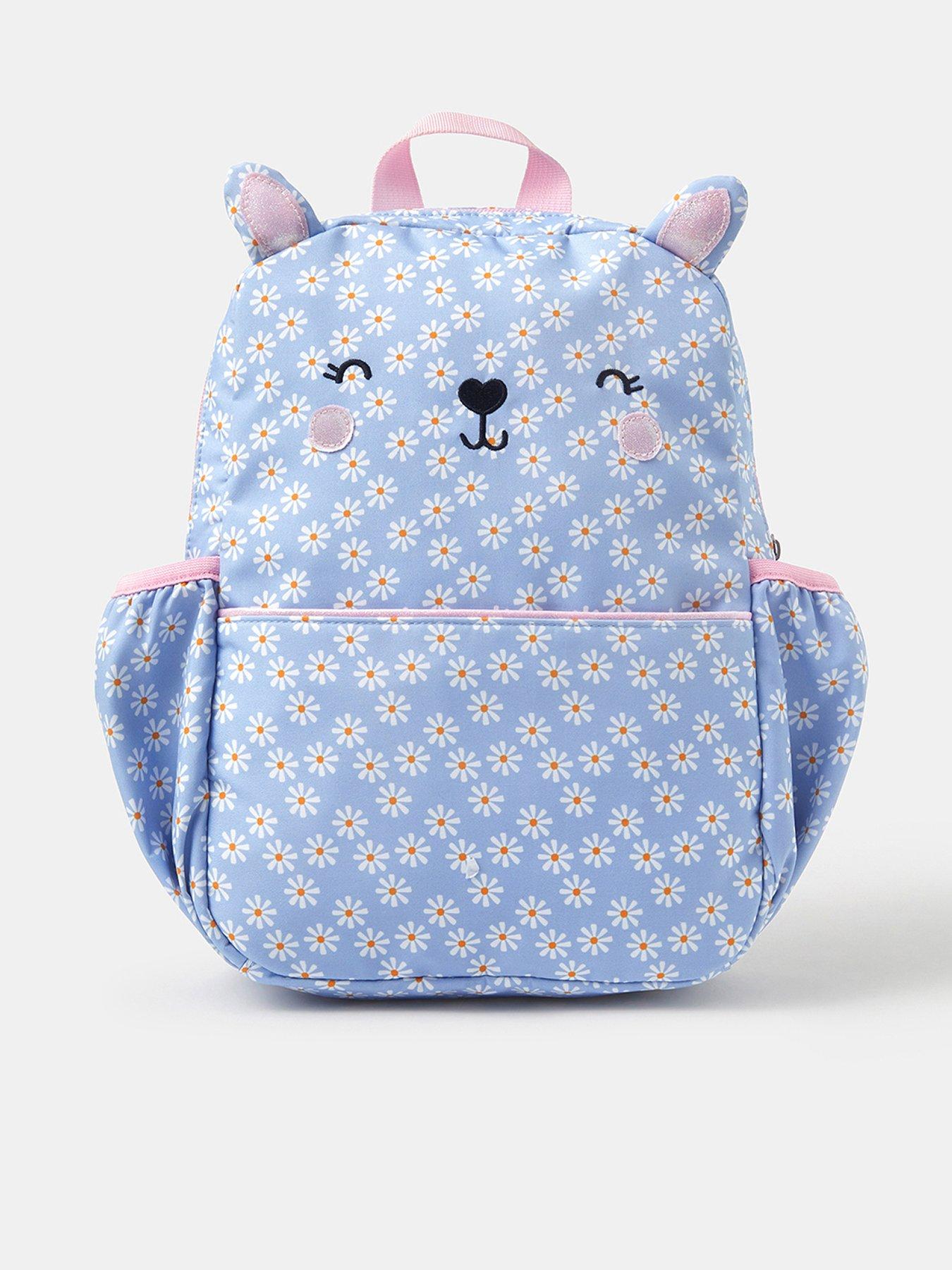 Accessorize Girls Daisy Print Cat Backpack - Blue