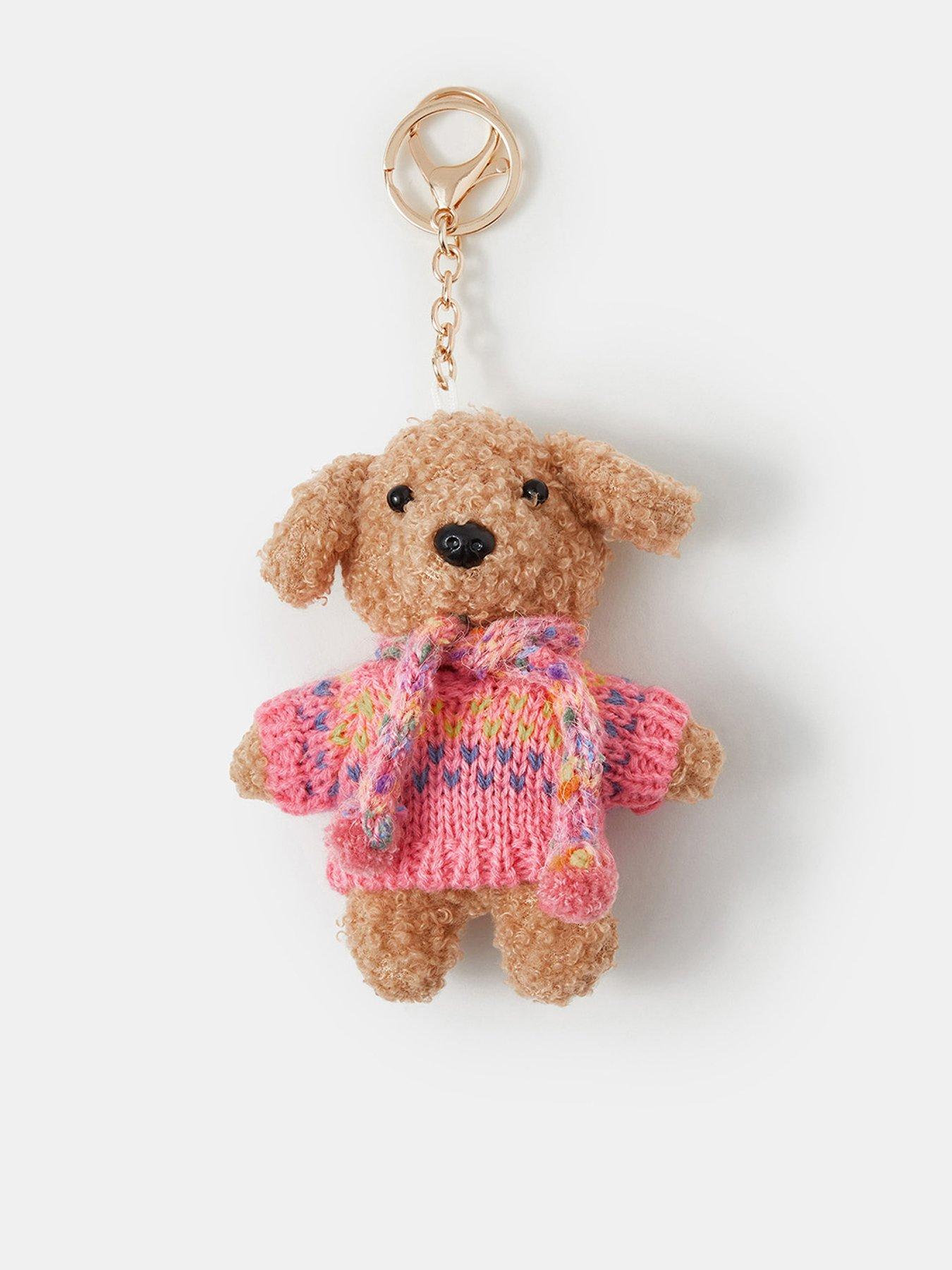 Accessorize Girls Teddy Bag Charm - Pink