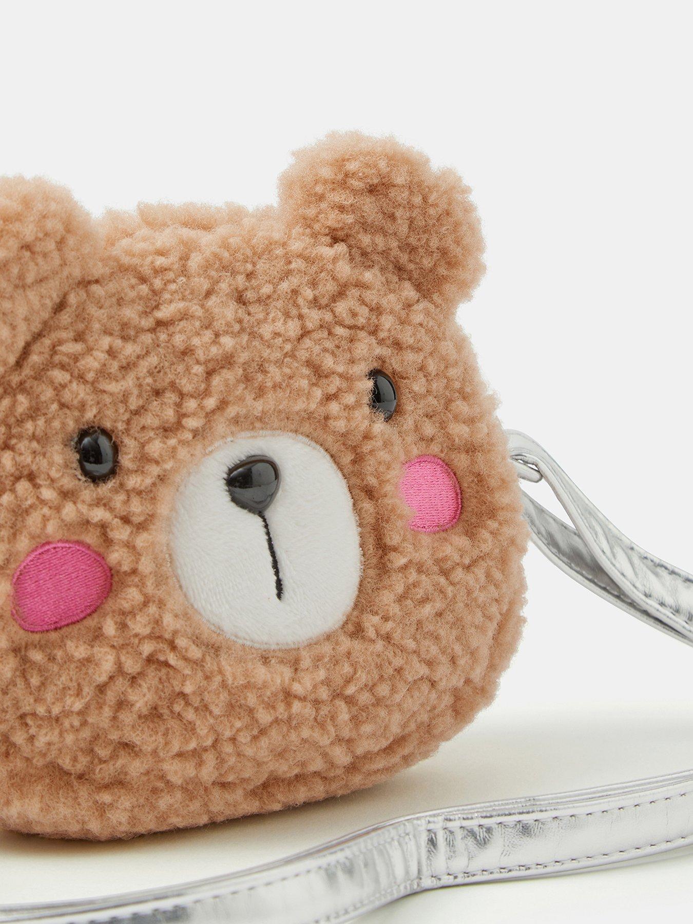 Image 3 of 4 of Accessorize Girls Bear Cross Body Bag - Brown