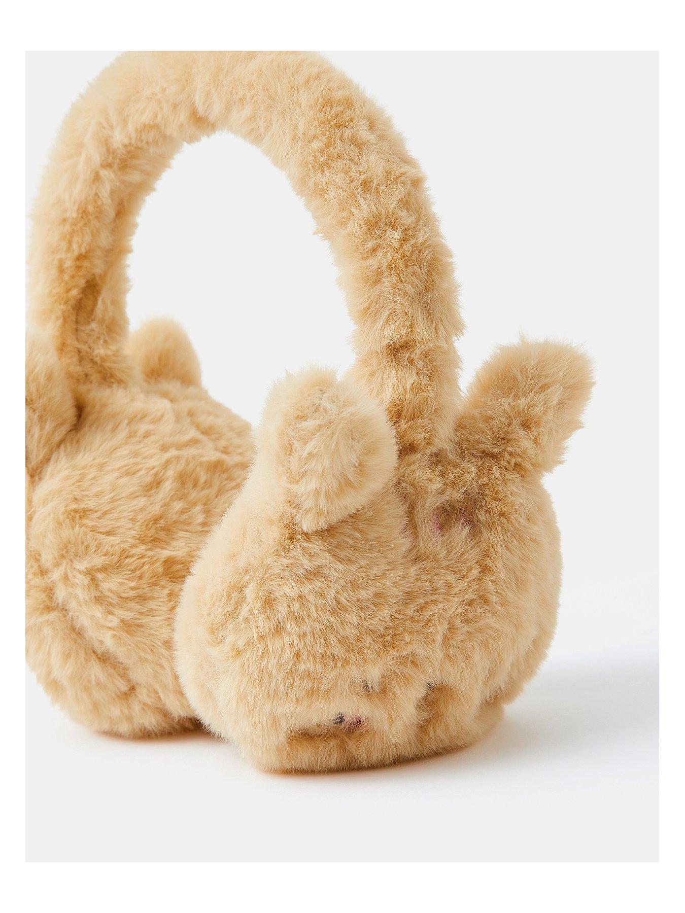 Image 2 of 2 of Accessorize Girls Cat Ears Plush Earmuffs - Beige