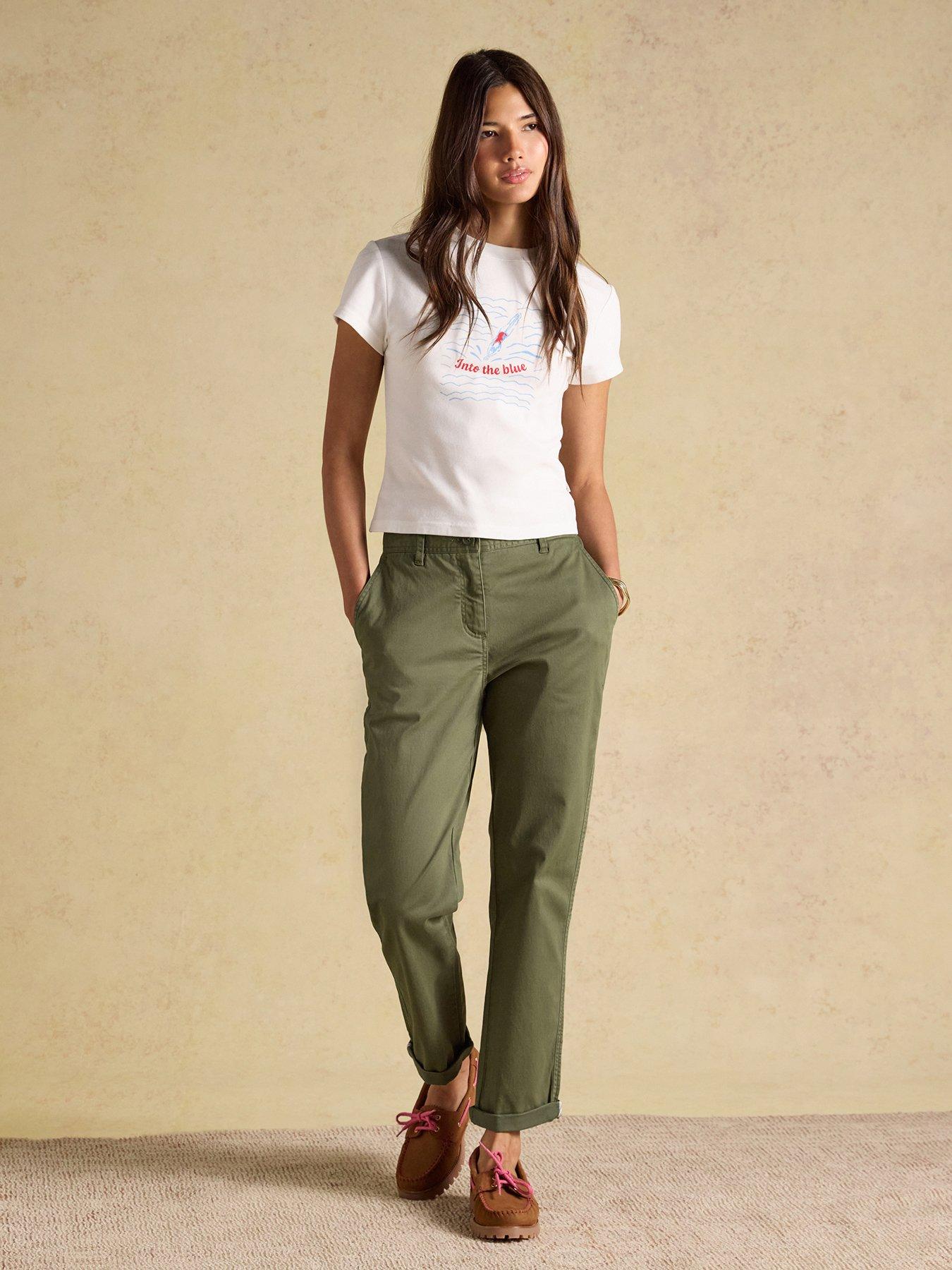 Image 3 of 3 of Joules Women's Slim Fit Chino Trousers - Green