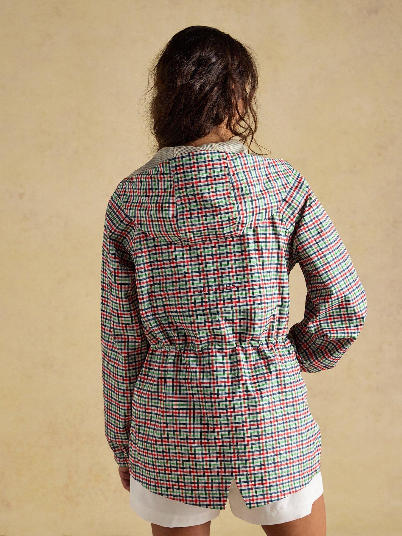 Image 2 of 7 of Joules Women's Hooded Check Showerproof Jacket - Multi