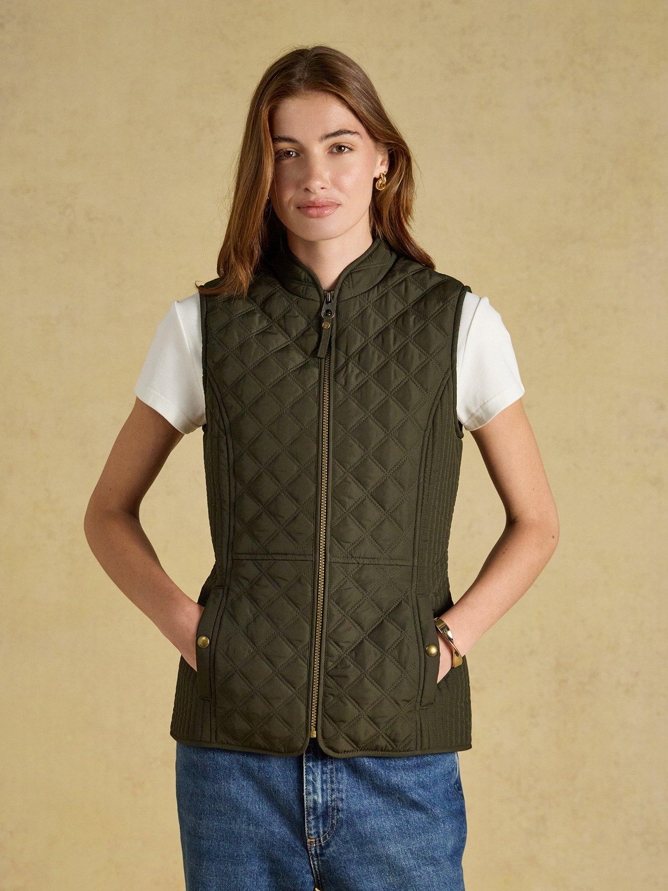 Joules Women's Minx Diamond Quilted Gilet - Rosemary Green