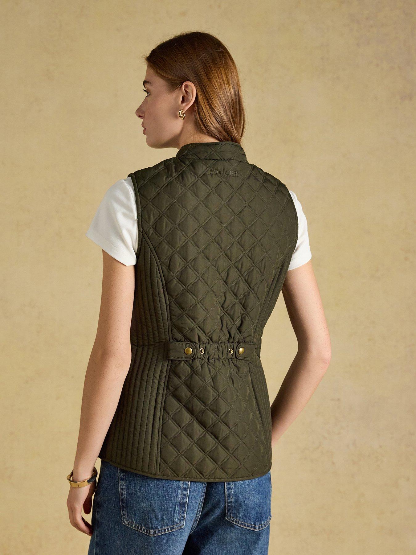 Image 2 of 7 of Joules Women's Minx Diamond Quilted Gilet - Rosemary Green