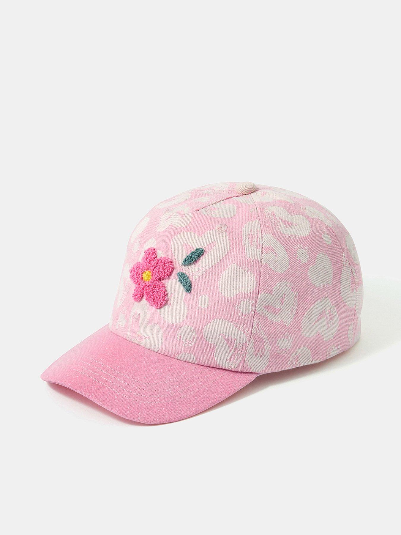 Image 1 of 3 of Accessorize Girls Flower Badge Cap - Pink