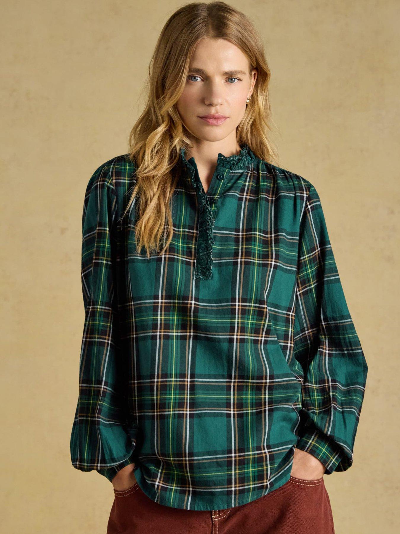 Image 1 of 7 of Joules Melanie Check - Green