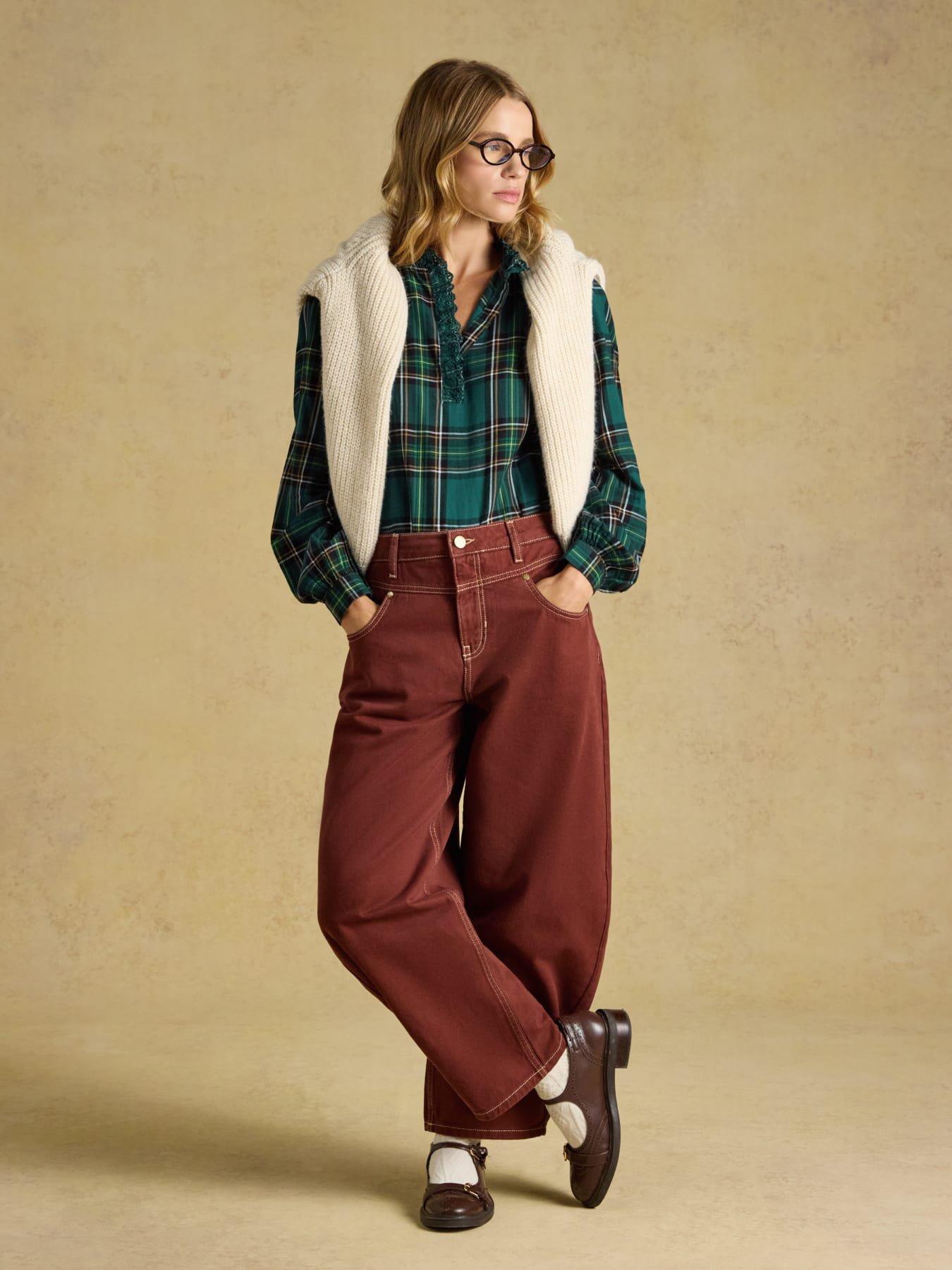 Image 3 of 7 of Joules Melanie Check - Green