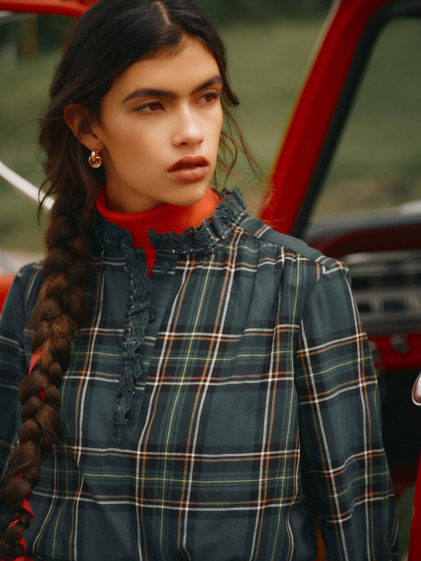 Image 4 of 7 of Joules Melanie Check - Green