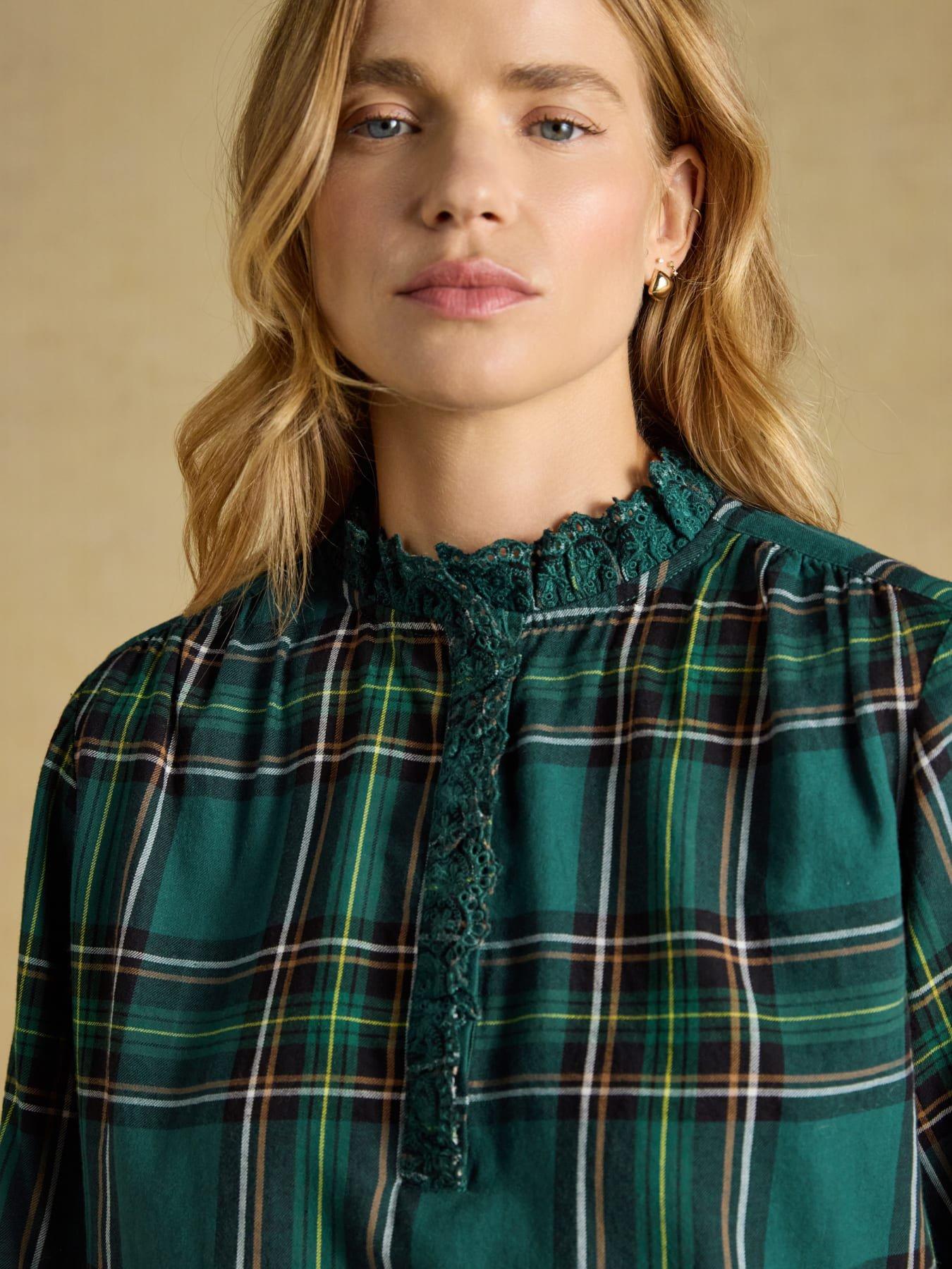 Image 6 of 7 of Joules Melanie Check - Green