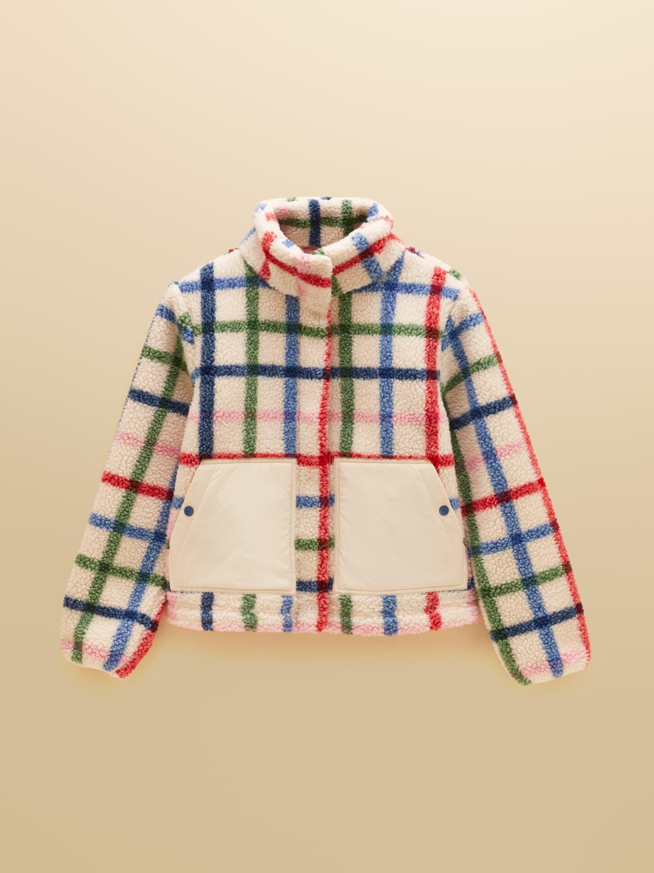 Image 4 of 6 of Joules Womens Lottie Funnel Neck Zip Through Jacket - Cream