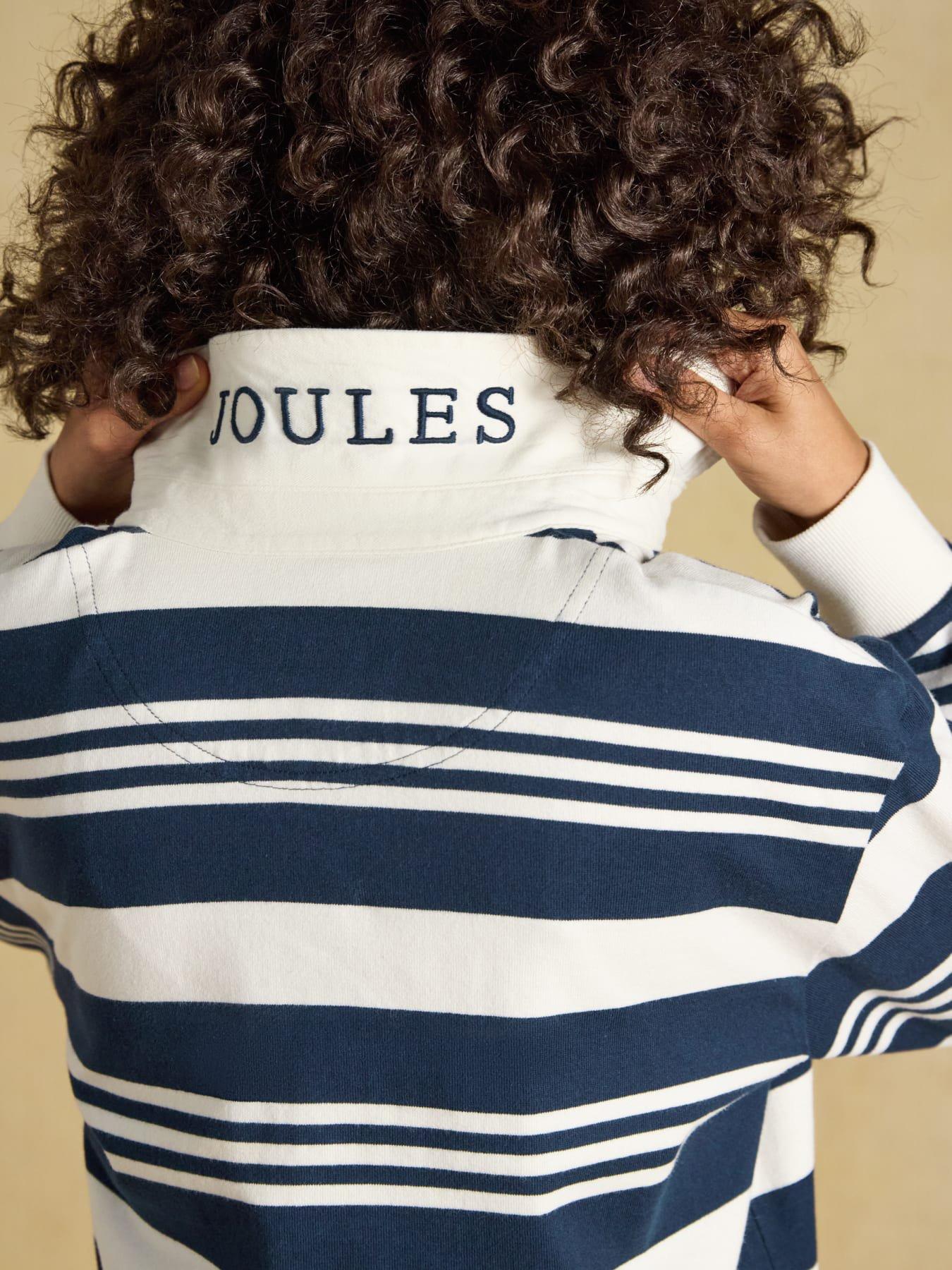 Image 4 of 7 of Joules Womens Rugby Collar Relaxed Stripe T-Shirt - Navy/White-Stripe