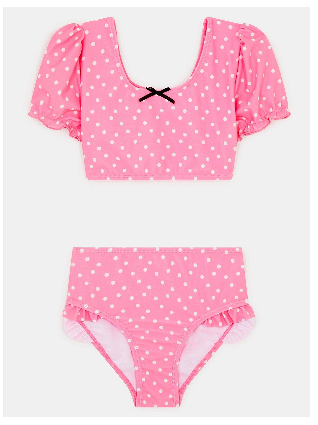 Accessorize Girls Polka Dot Bikini - Pink