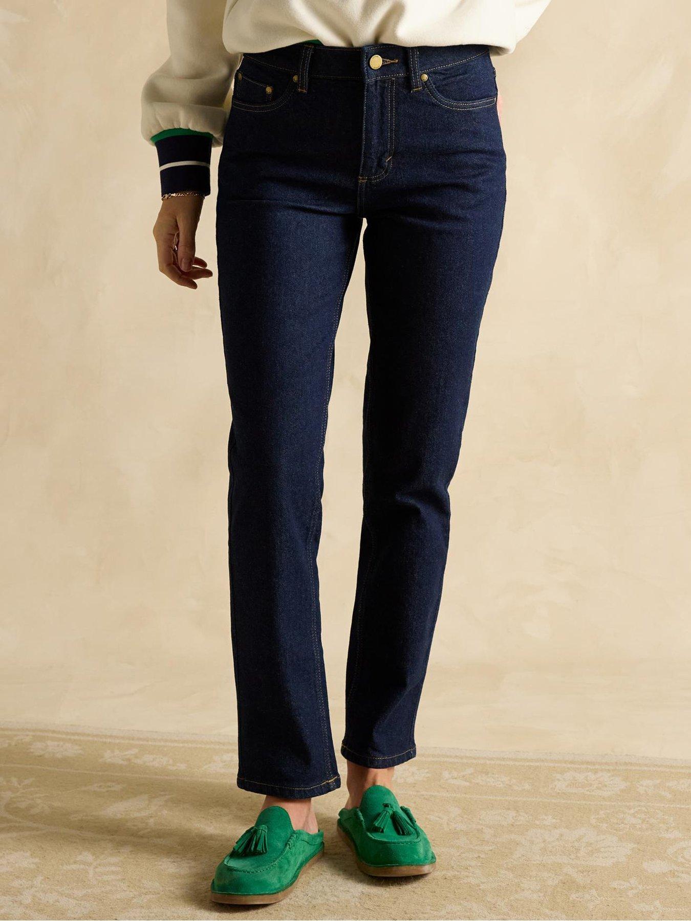 Joules Denim Straight Fit Slim Mid Rise Jeans - Blue