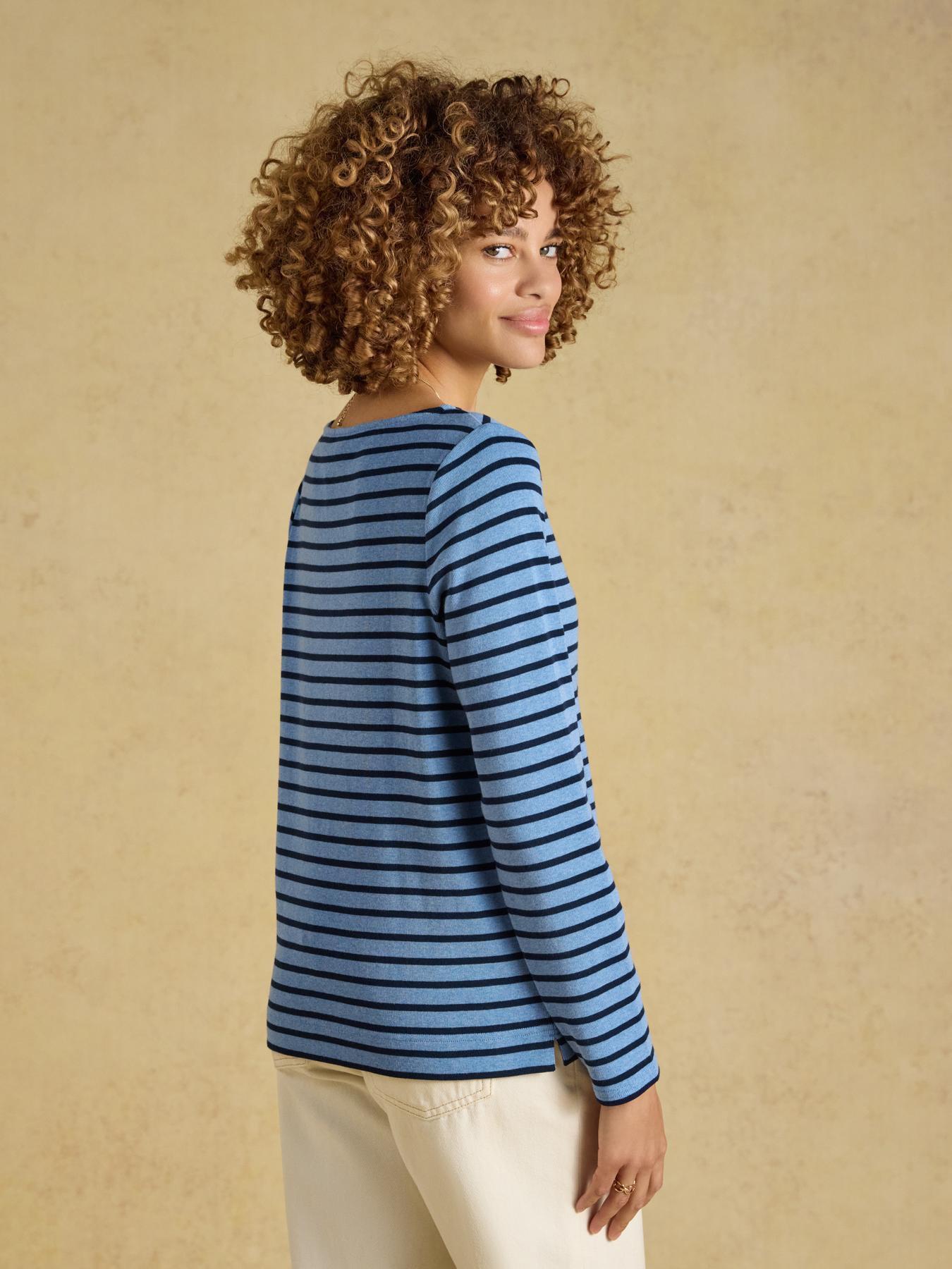 Image 2 of 7 of Joules Women's Harbour Boat Neck Breton Top - Blue/White