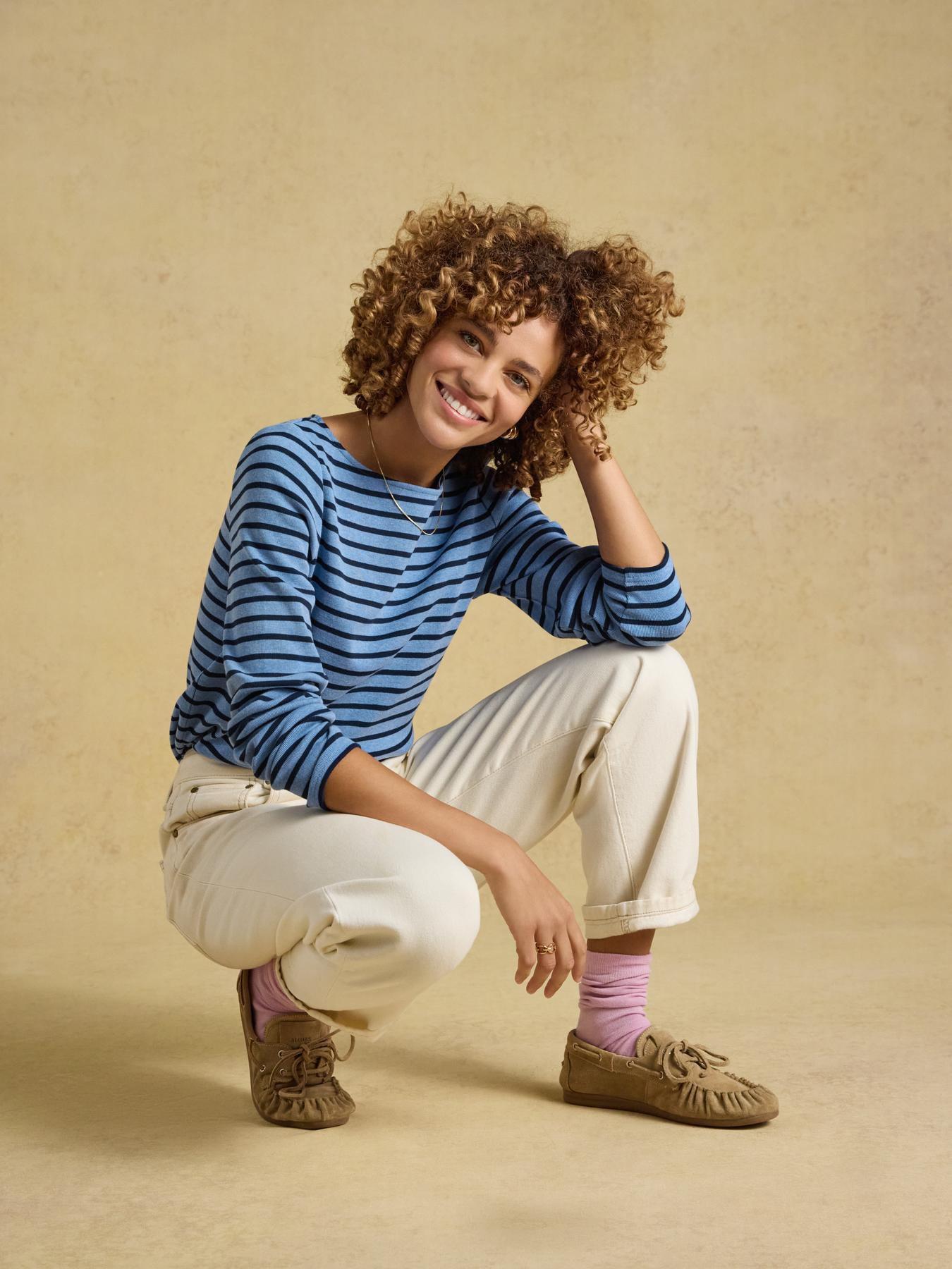 Image 6 of 7 of Joules Women's Harbour Boat Neck Breton Top - Blue/White