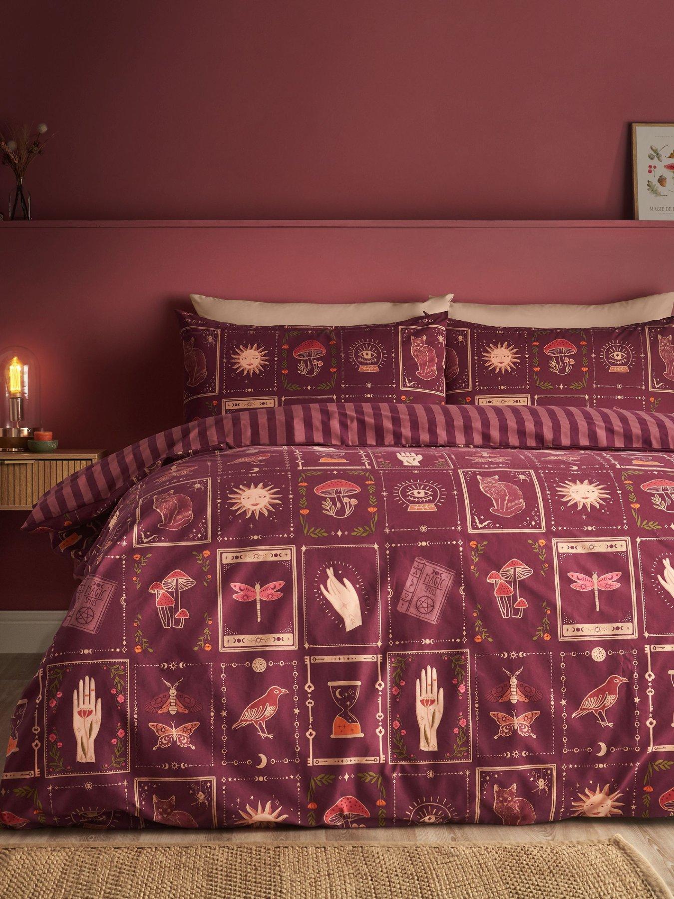 Catherine Lansfield Enchanted Witchcraft Duvet Cover Set Plum